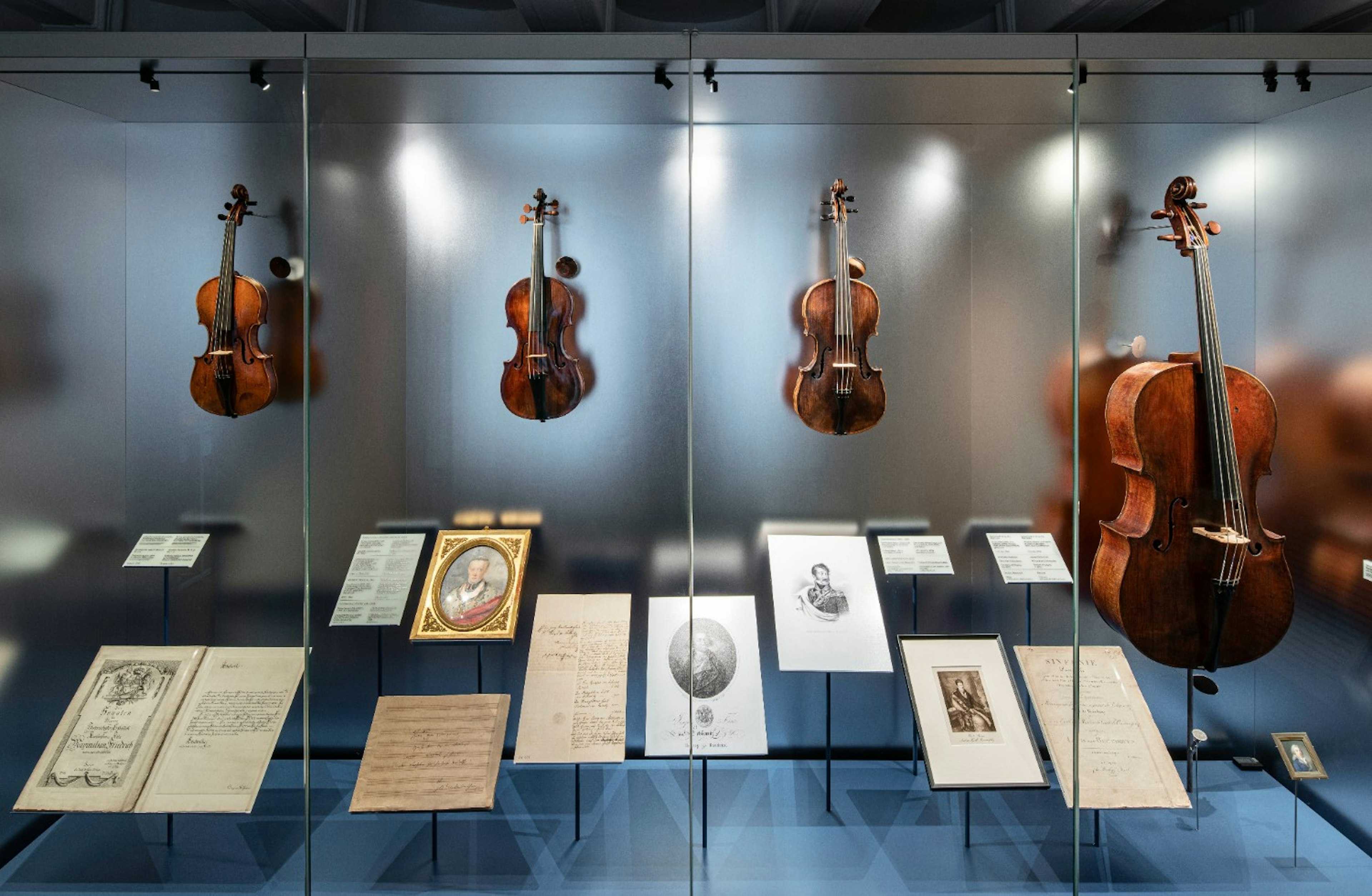 Violin exhibits at Beethoven-Haus in Bonn