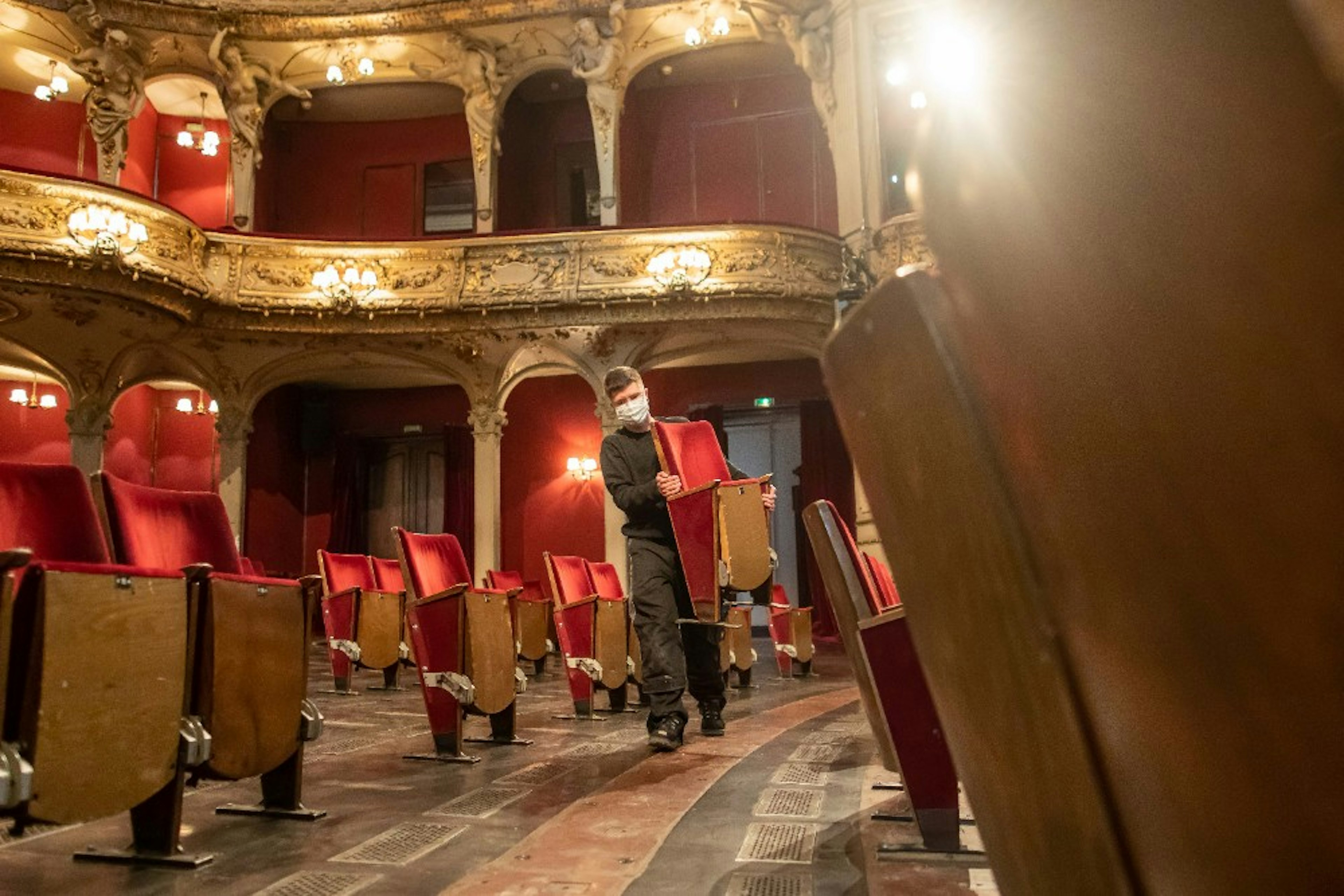 The Theater am Schiffbauerdamm with many of its seats removed