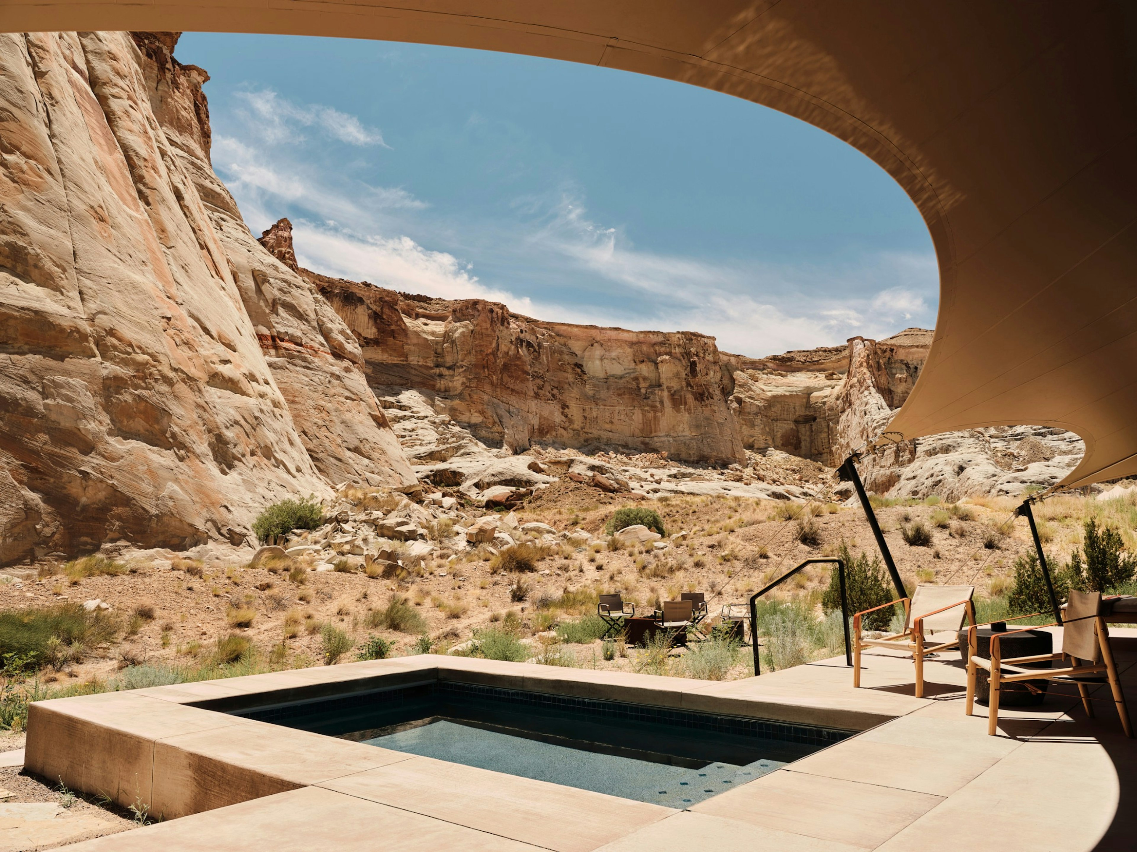 A terrace at Camp Sarika in Utah