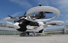 An electric helicopter city Airbus pictured during a presentation at the Airbus helicopters production site in Donauwoerth, southern Germany, on July 20, 2020. (Photo by Christof STACHE / AFP) (Photo by CHRISTOF STACHE/AFP via Getty Images)