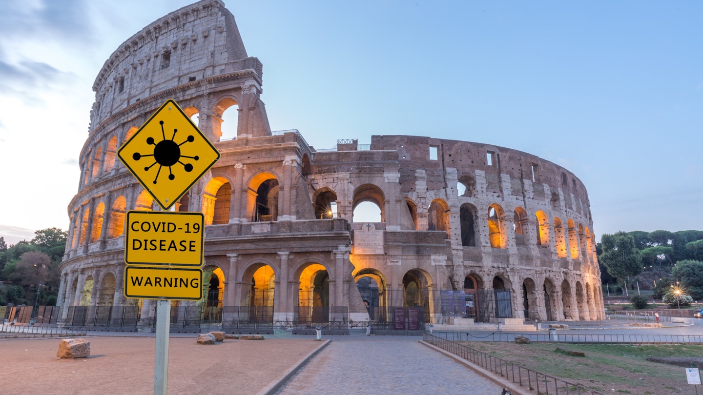 The Colosseum in Rome during the COVID-19 pandemic