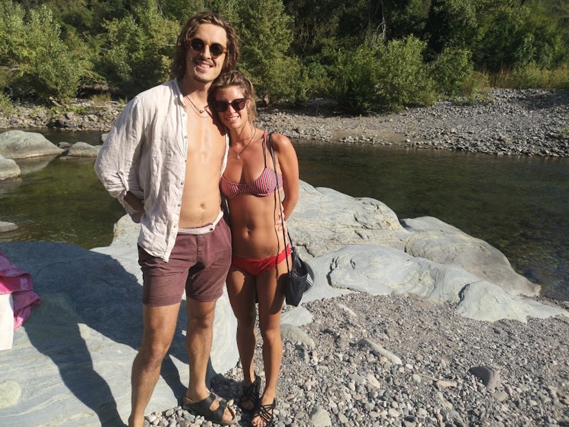 Writer Damien Gabet and girlfriend Polly on holiday.