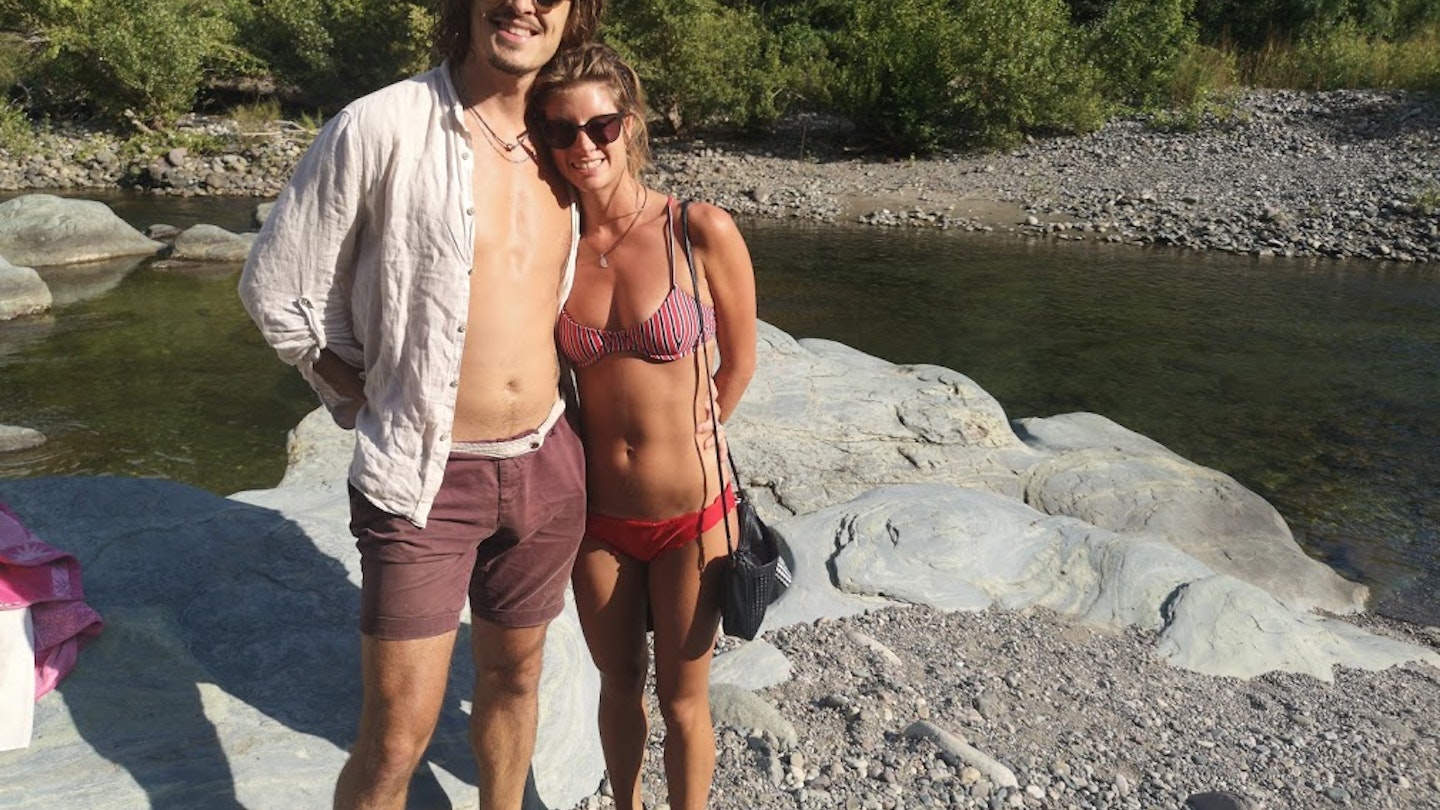 Writer Damien Gabet and girlfriend Polly on holiday.