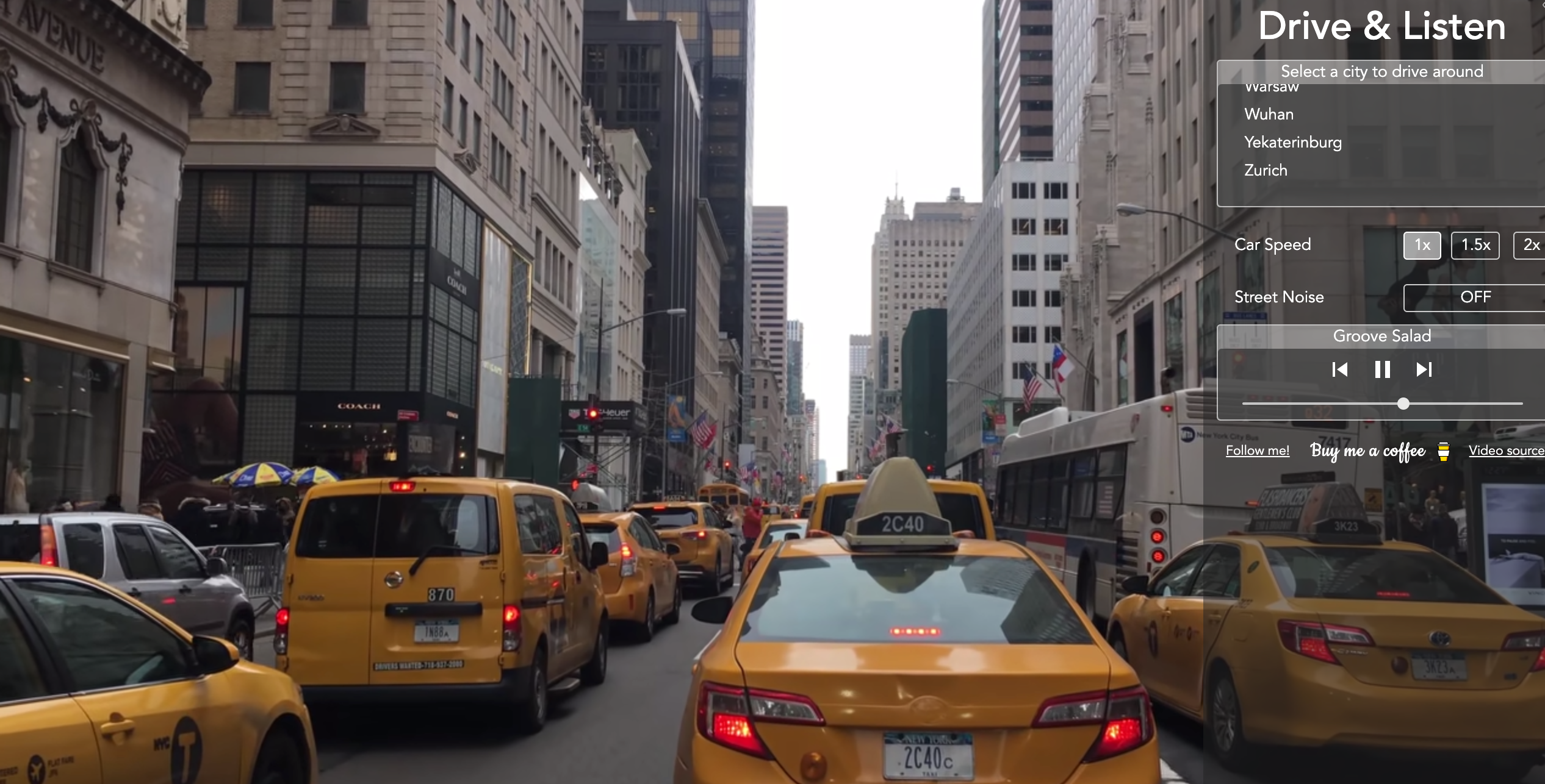 Dashcam footage of New York street view