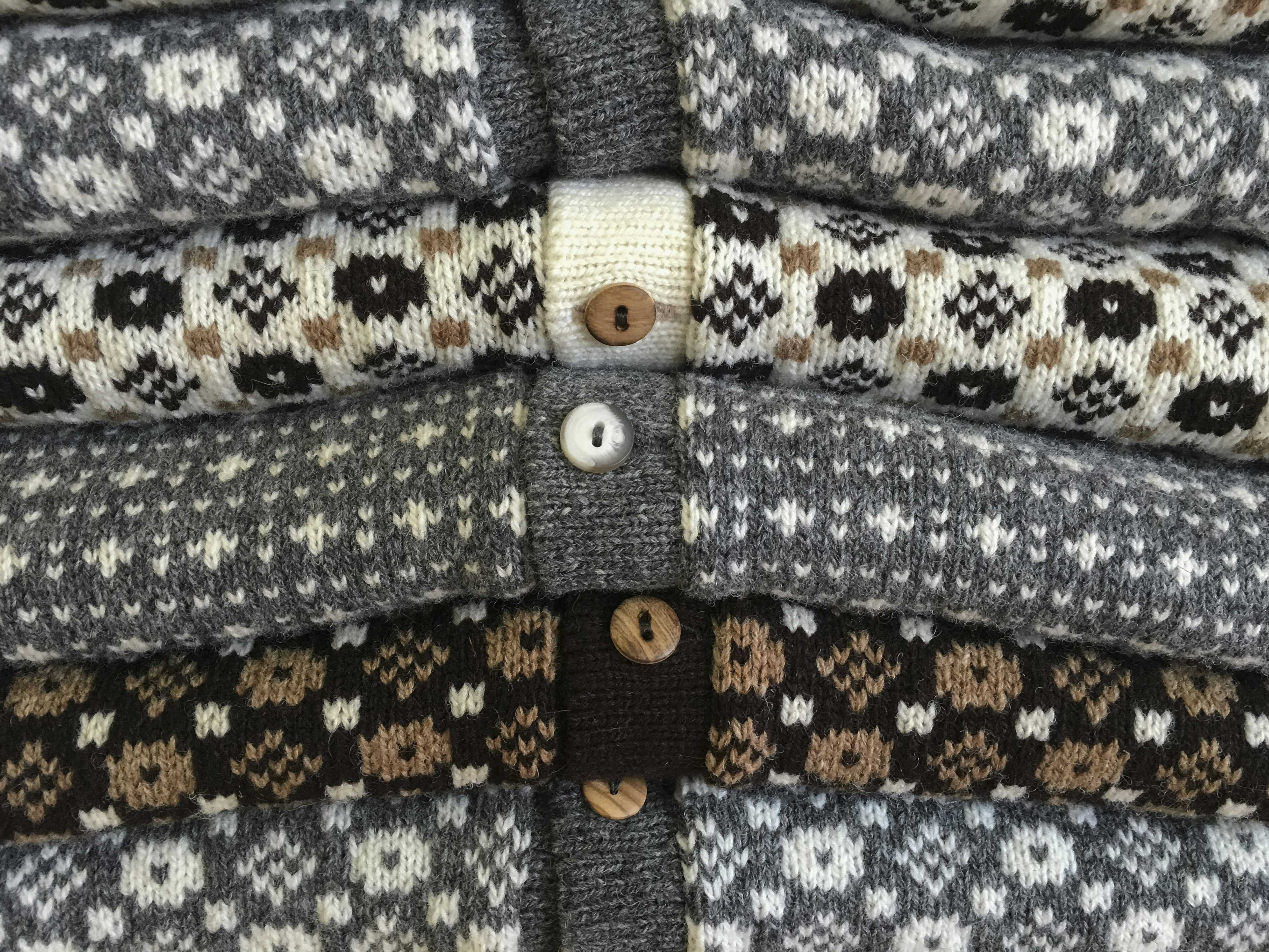 Stack of Faroese wool sweaters