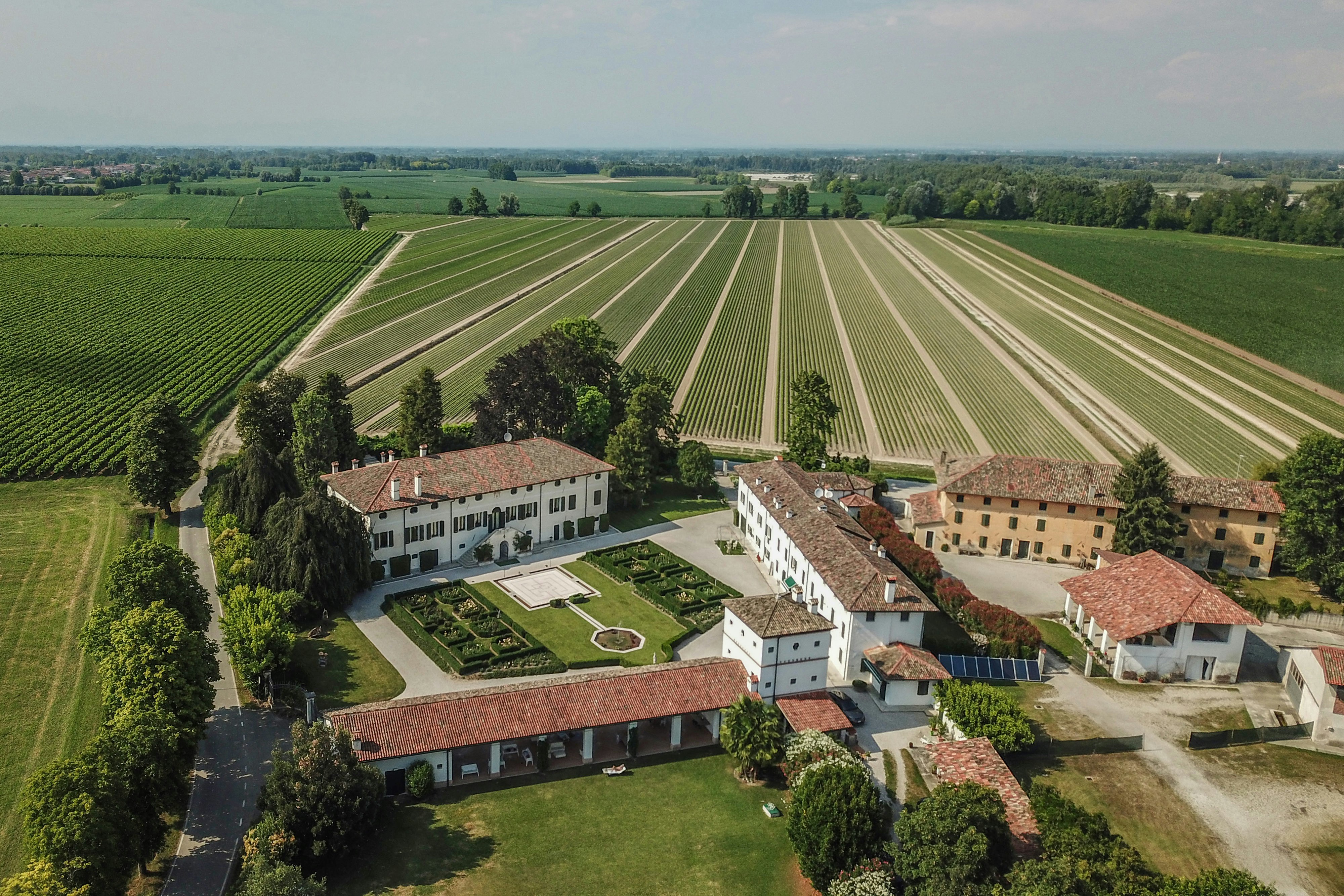An aerial view of Friuli wine estate in Pordenone