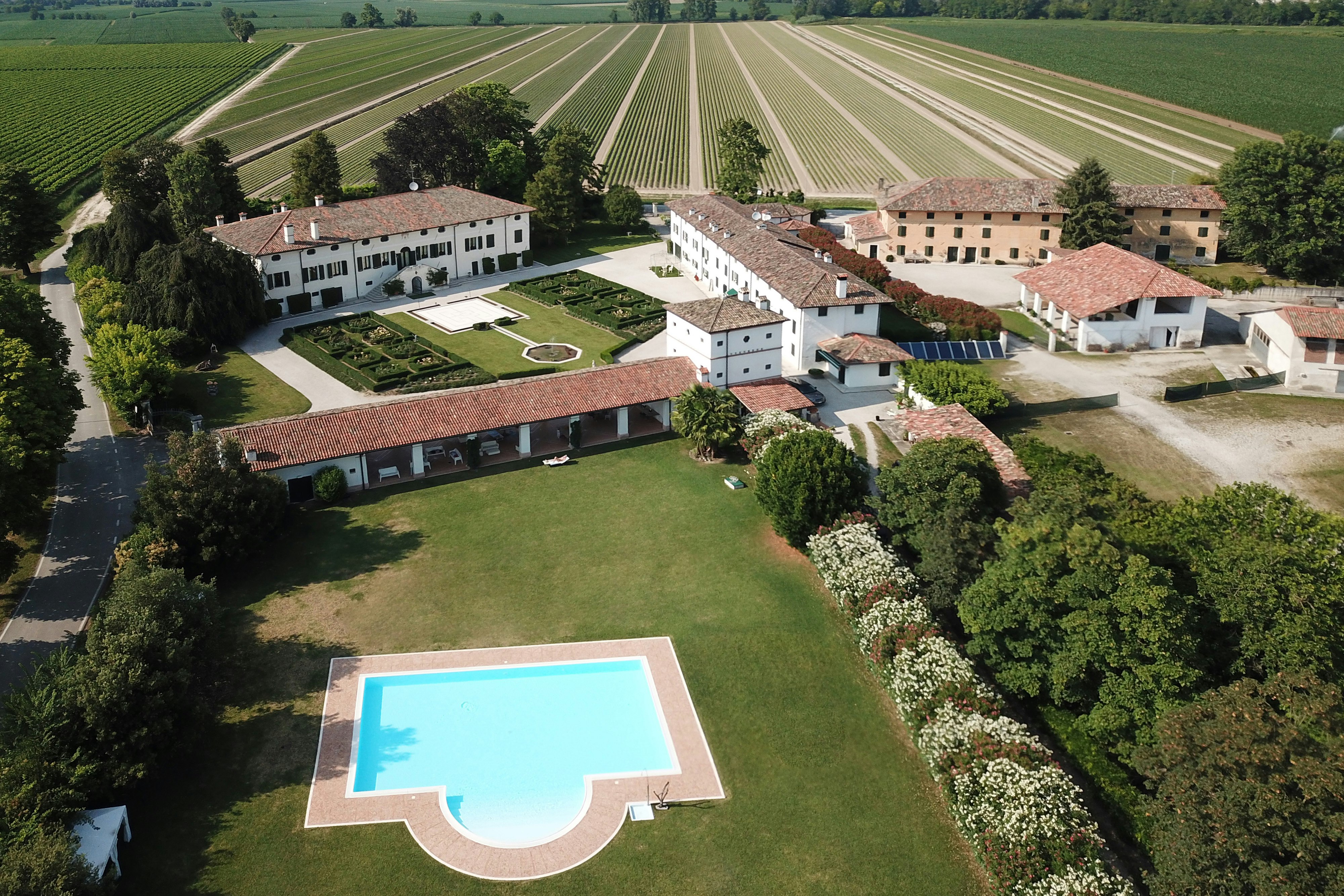 An aerial view of Friuli wine estate in Pordenone
