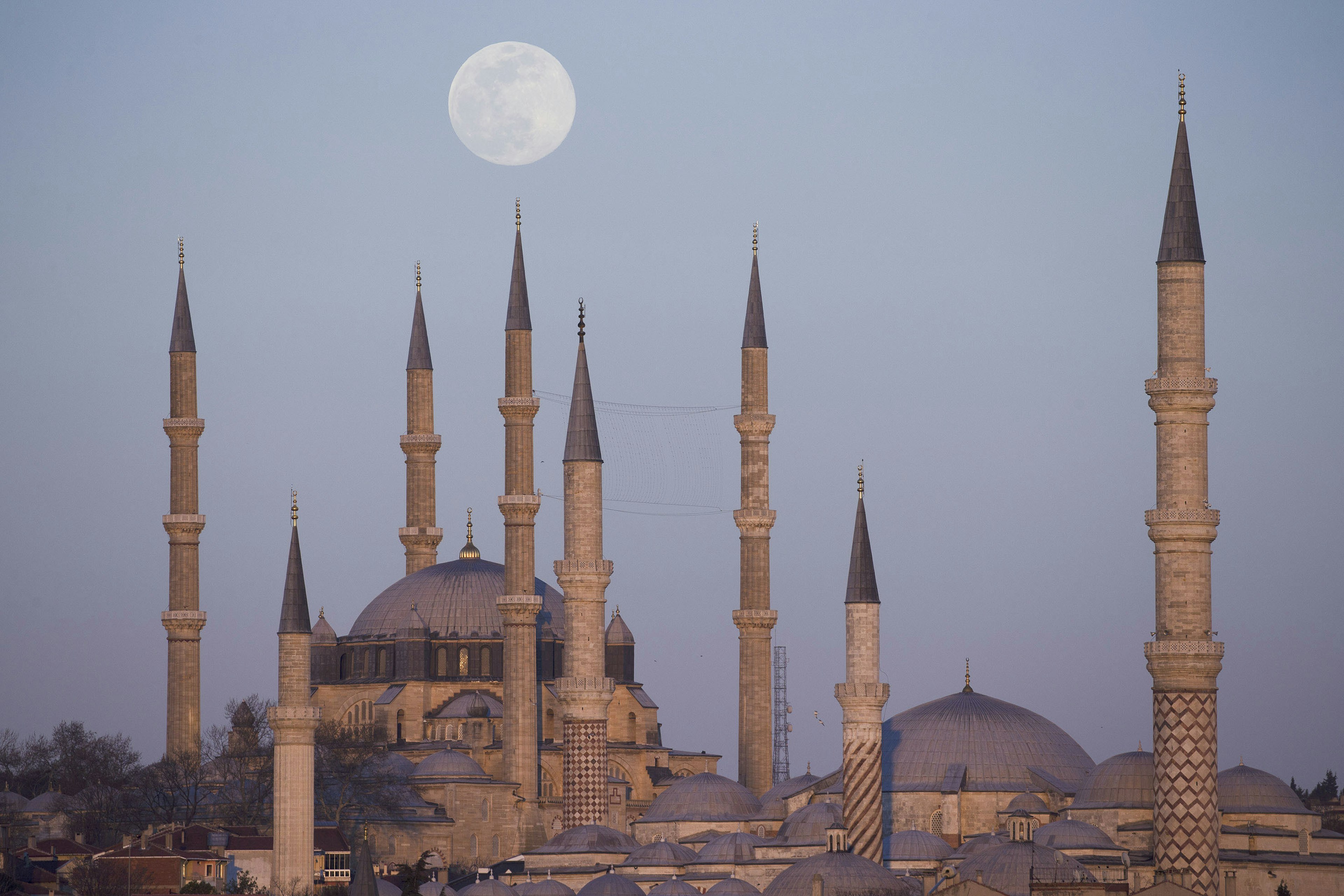 Supermoon in Turkey's Edirne