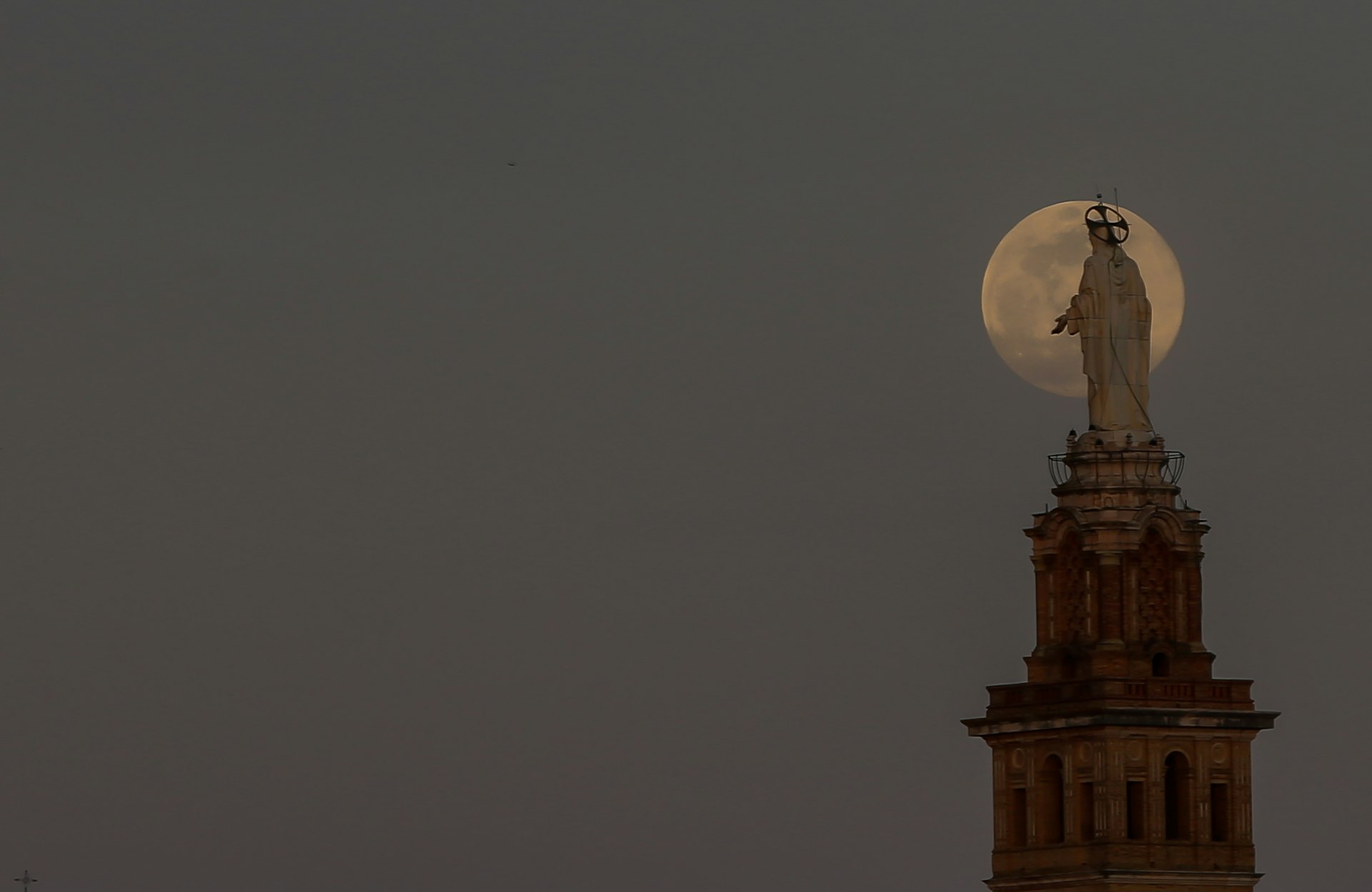 April's pink Super Moon In Seville