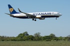 SOUTHEND ON SEA, ENGLAND - MAY 05: A Ryanair Boeing 737-800 with the tail number E1-GXJ comes into land at London Southend Airport on May 5, 2020 in Southend On Sea, England. (Photo by John Keeble/Getty Images)