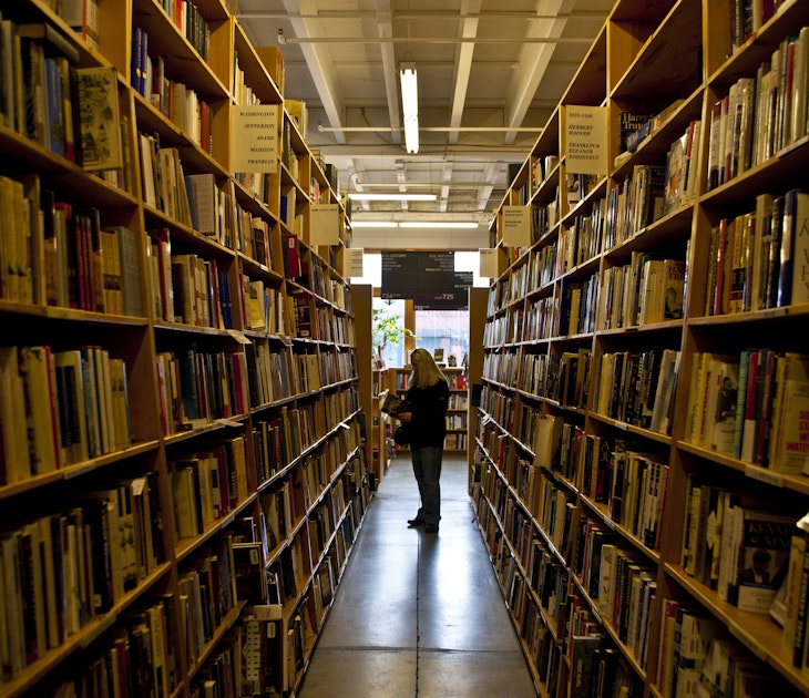 PORTLAND, OR - FEBRUARY 11:  The rows of books at Powell's Bookstore are viewed on February 11, 2012, in Portland, Oregon.  Portland has embraced its national reputation as a city inhabited with weird, independent people, as underscored by the dark comedy of the IFC TV show "Portlandia." (Photo by George Rose/Getty Images)