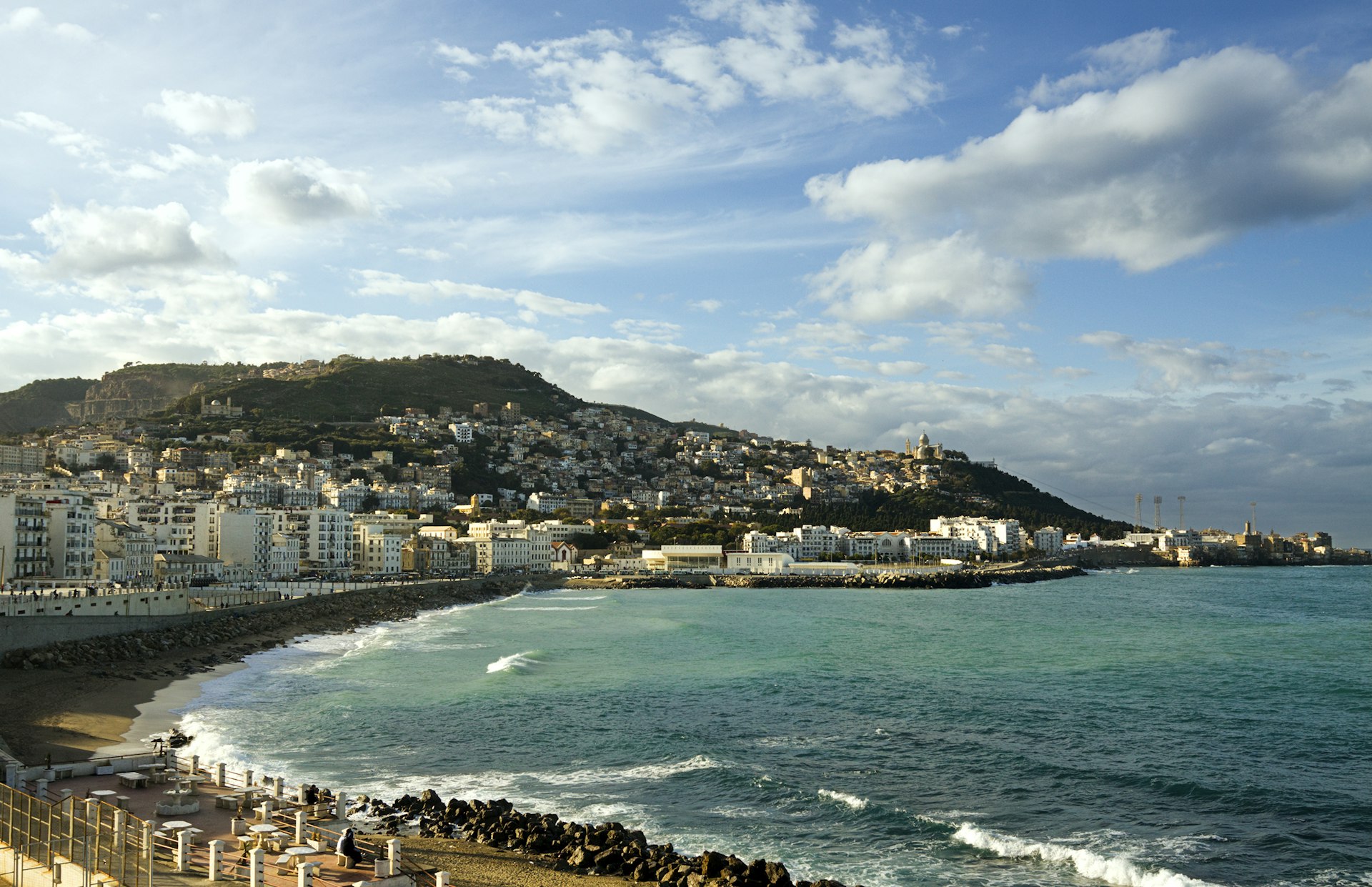 View of the coast across the bay of Algiers