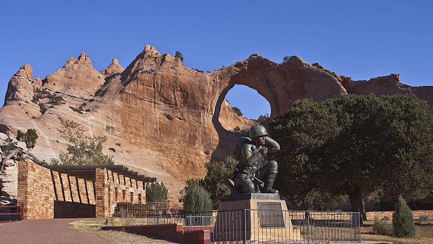 Navajo Code Talker monument in Window Rock