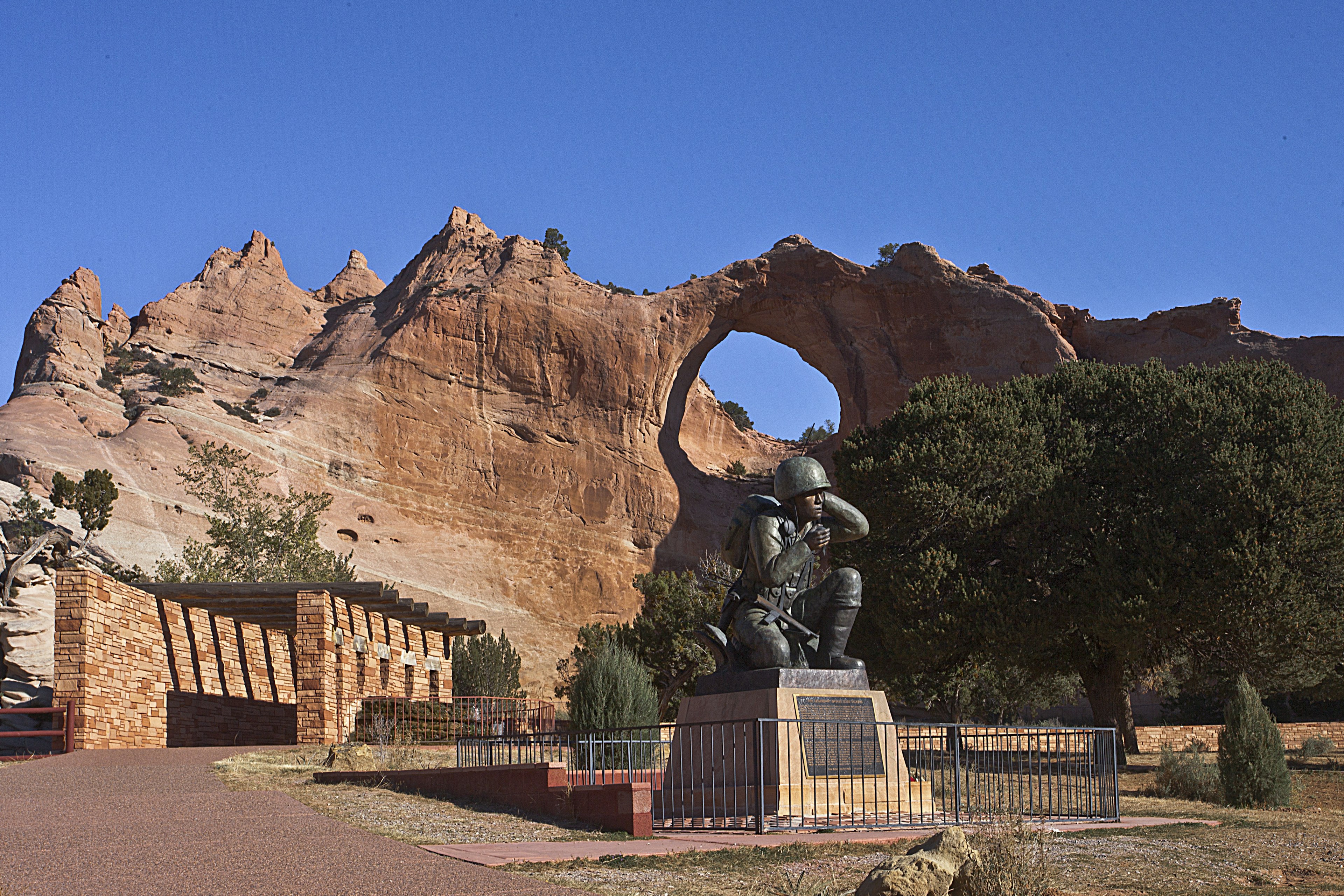 Navajo Code Talker monument in Window Rock