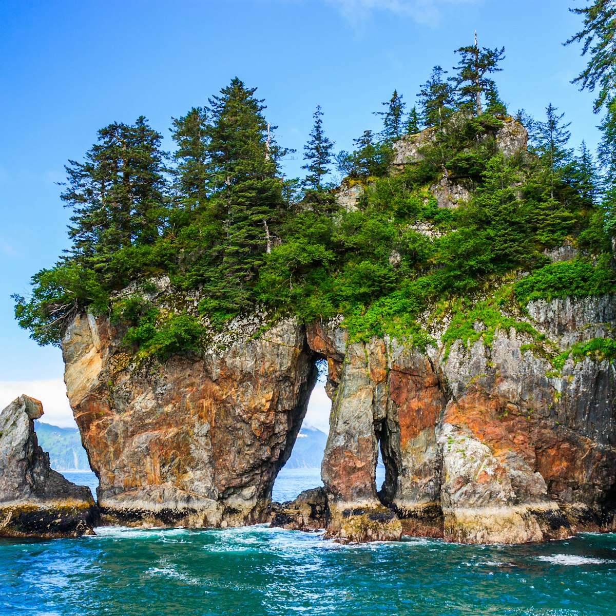 Window Rock, a natural rock formation in Kenai Fjords National Park.