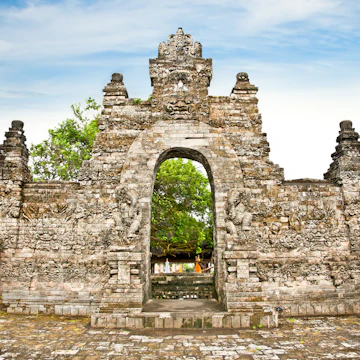 Gate in Pura Luhur Uluwatu temple on Bali, Indonesia