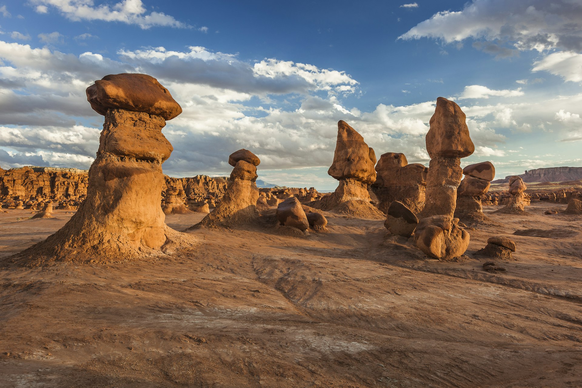 Rock formations in dry landscape