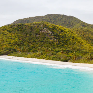 The pristine and hard to reach beach in the Rendezvous Bay in Antigua.