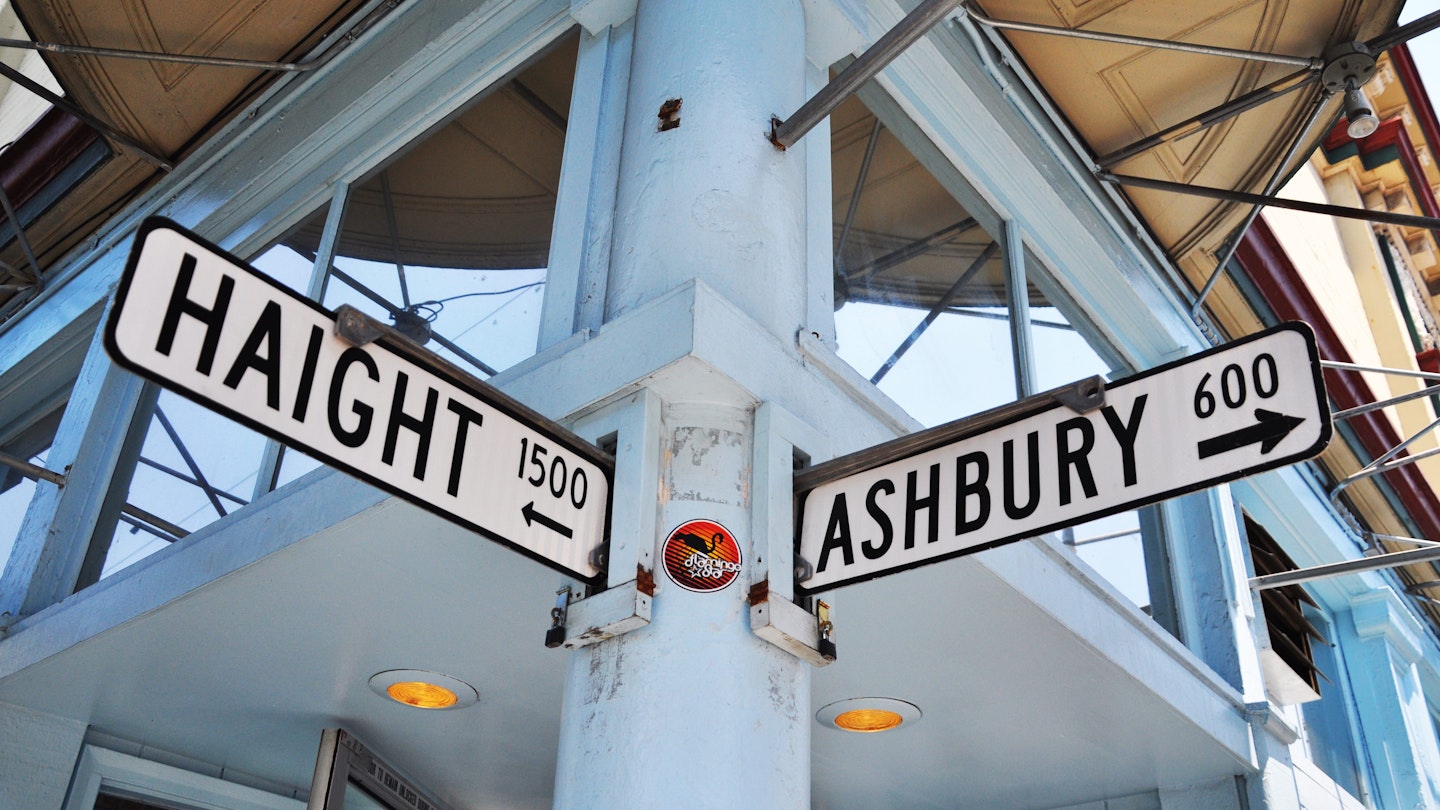 The Haight Ashbury intersection street sign in San Francisco