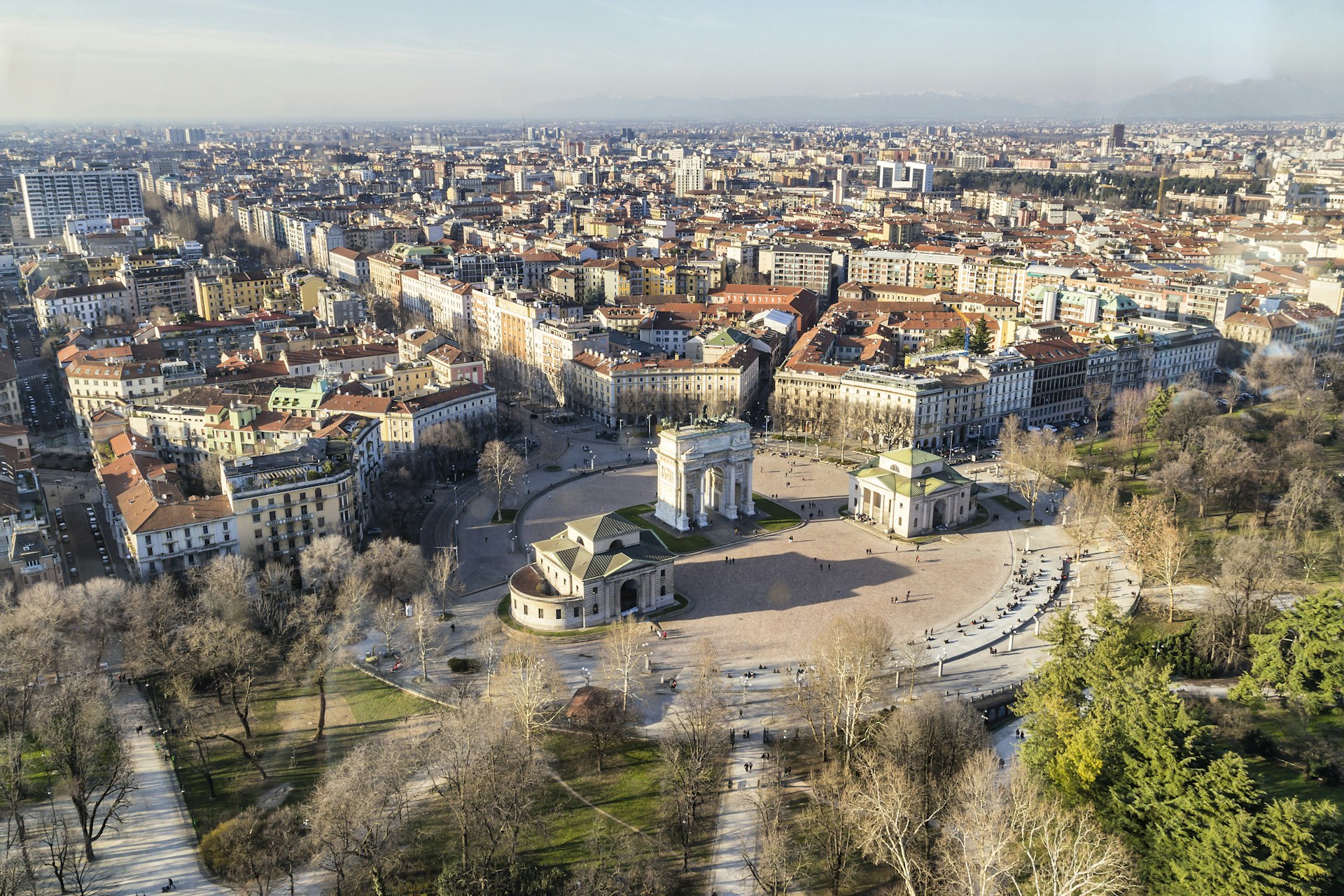 Aerial view of Milan (Italy)