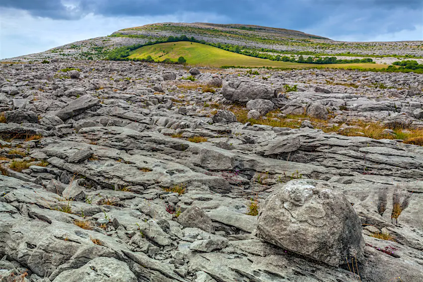 The karst rock formations at the Burren, County Clare, Ireland The karst rock formations at the Burren, County Clare, Ireland