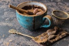 Hot chocolate with cinnamon, cocoa