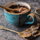 Hot chocolate with cinnamon, cocoa