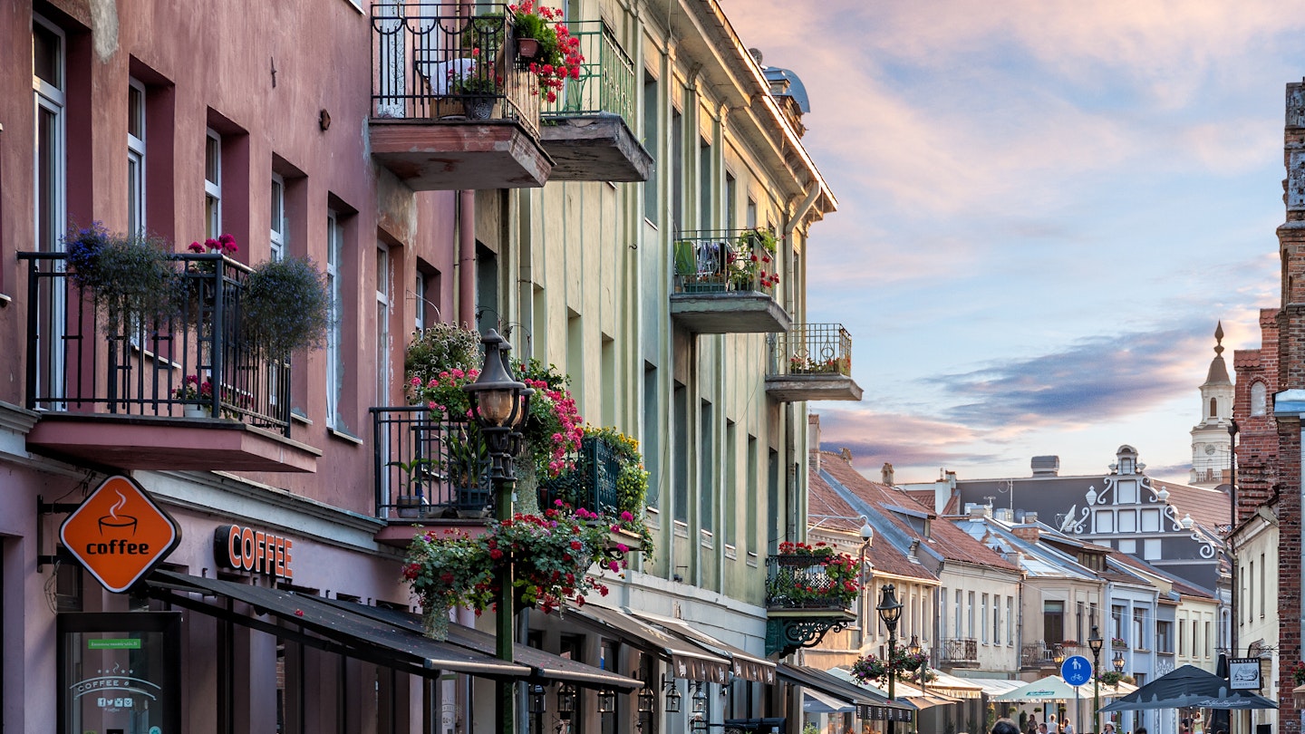 Walking down the street Vilnius