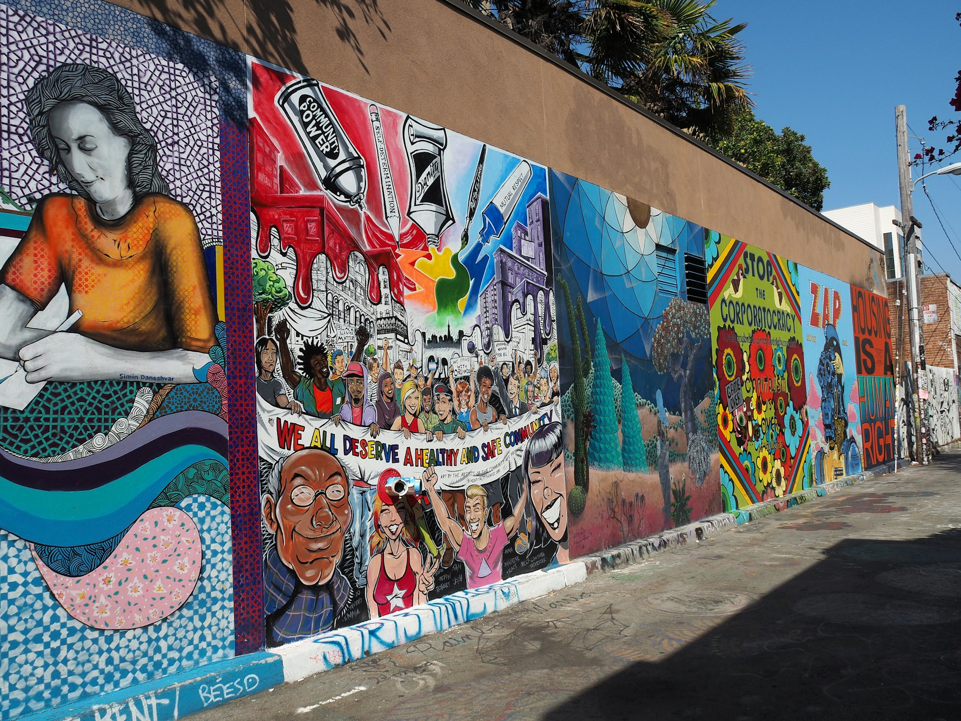 Colorful Murals in Clarion Alley, Mission District, San Francisco, California