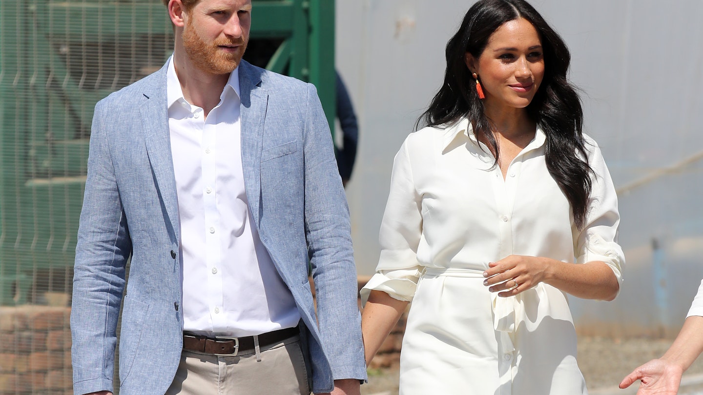 JOHANNESBURG, SOUTH AFRICA - OCTOBER 02: Prince Harry, Duke of Sussex and Meghan, Duchess of Sussex visit a township to learn about Youth Employment Services on October 02, 2019 in Johannesburg, South Africa.  (Photo by Chris Jackson/Getty Images)