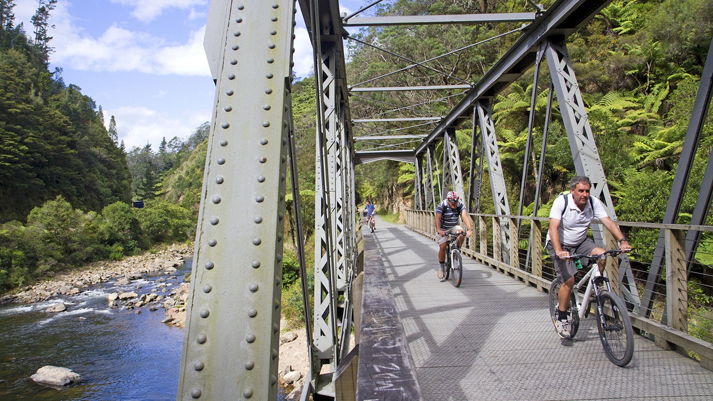 Cyclists on the Hauraki Rail Trail