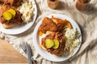 Homemade Nashville Hot Chicken with Bread and PIckles