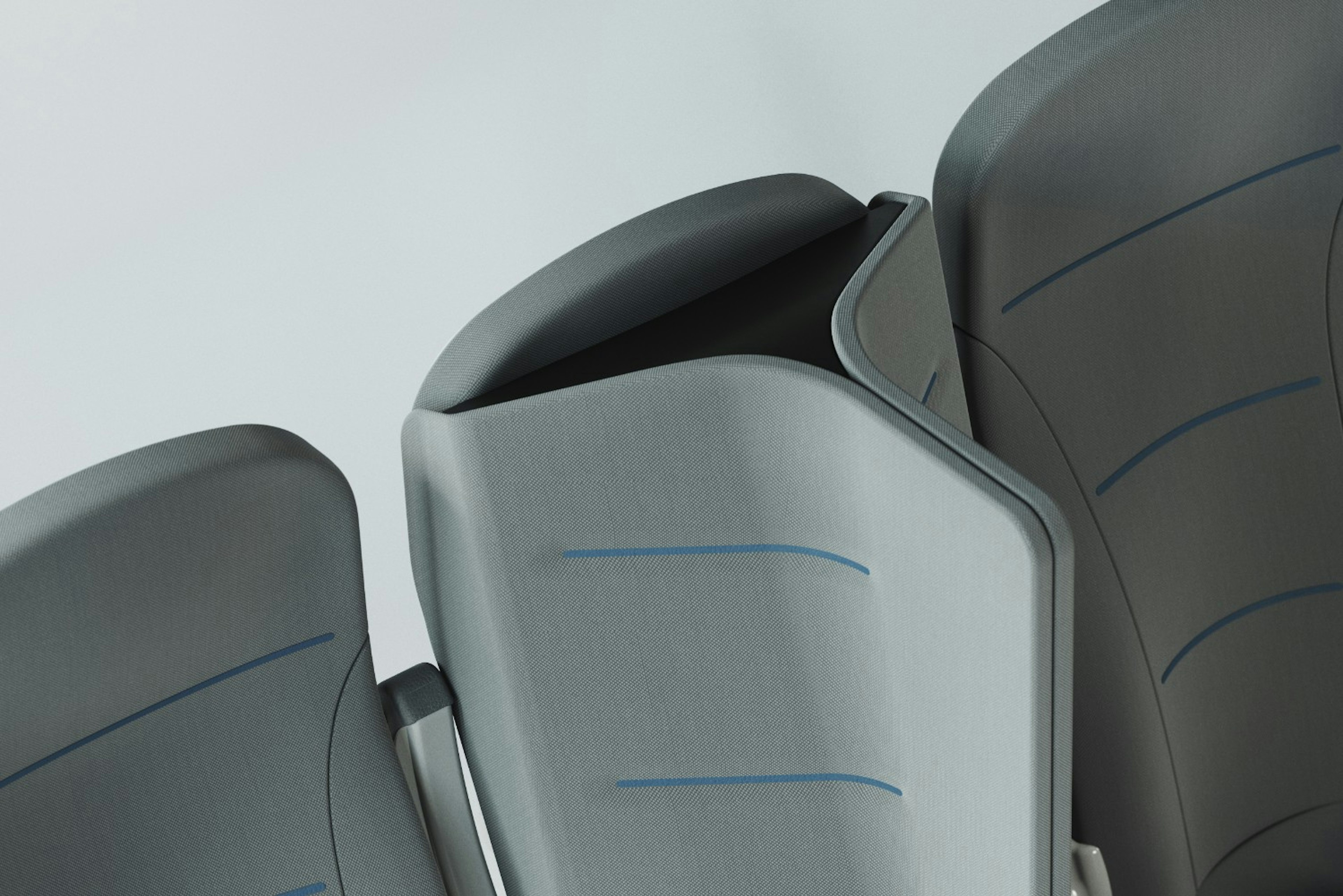 The prototype of the Interspace Lite plane seats