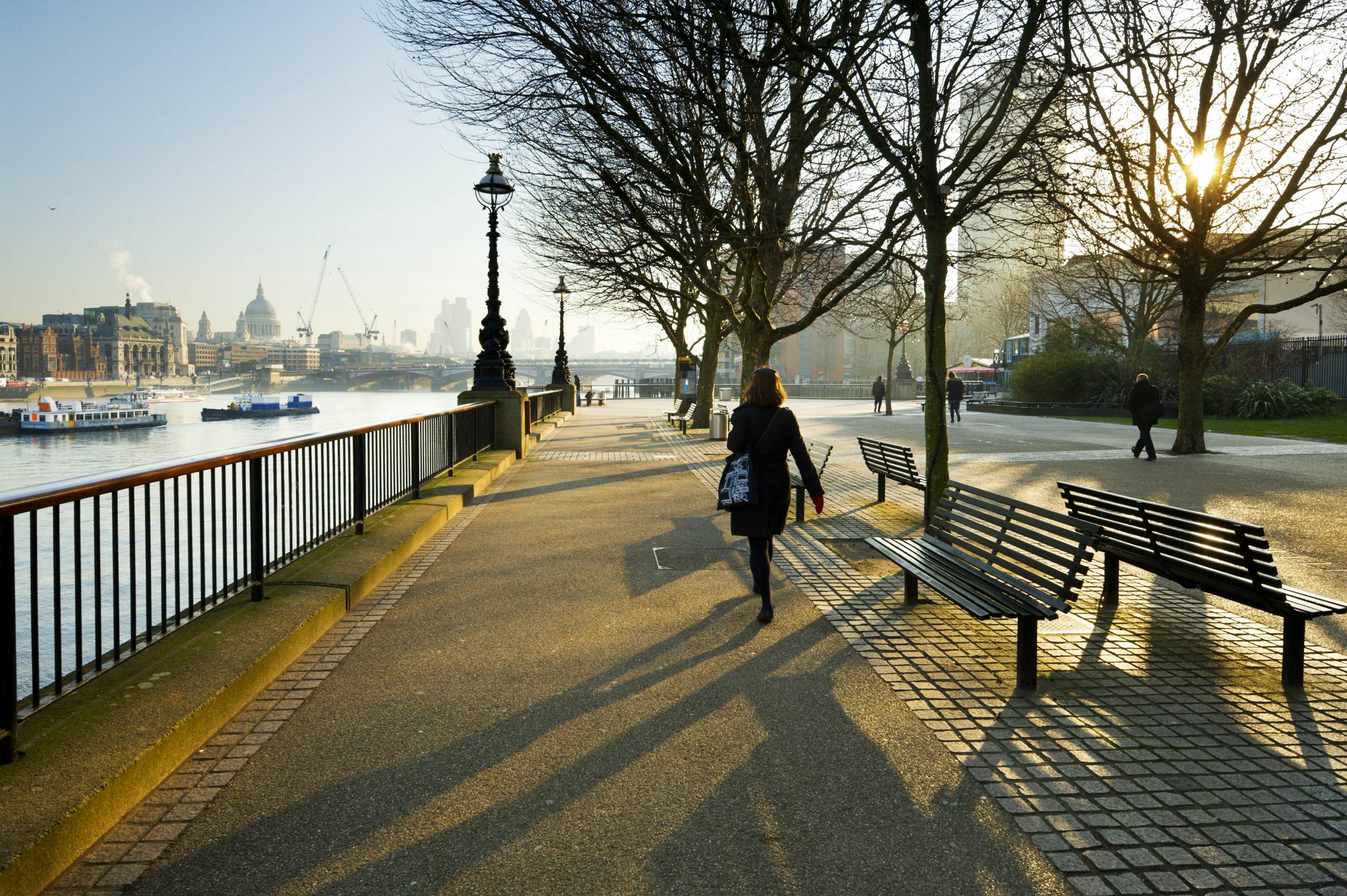 Woman on Queen's Walk at South Bank