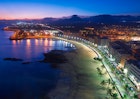 Aerial view of Arrecife in Lanzarote at night