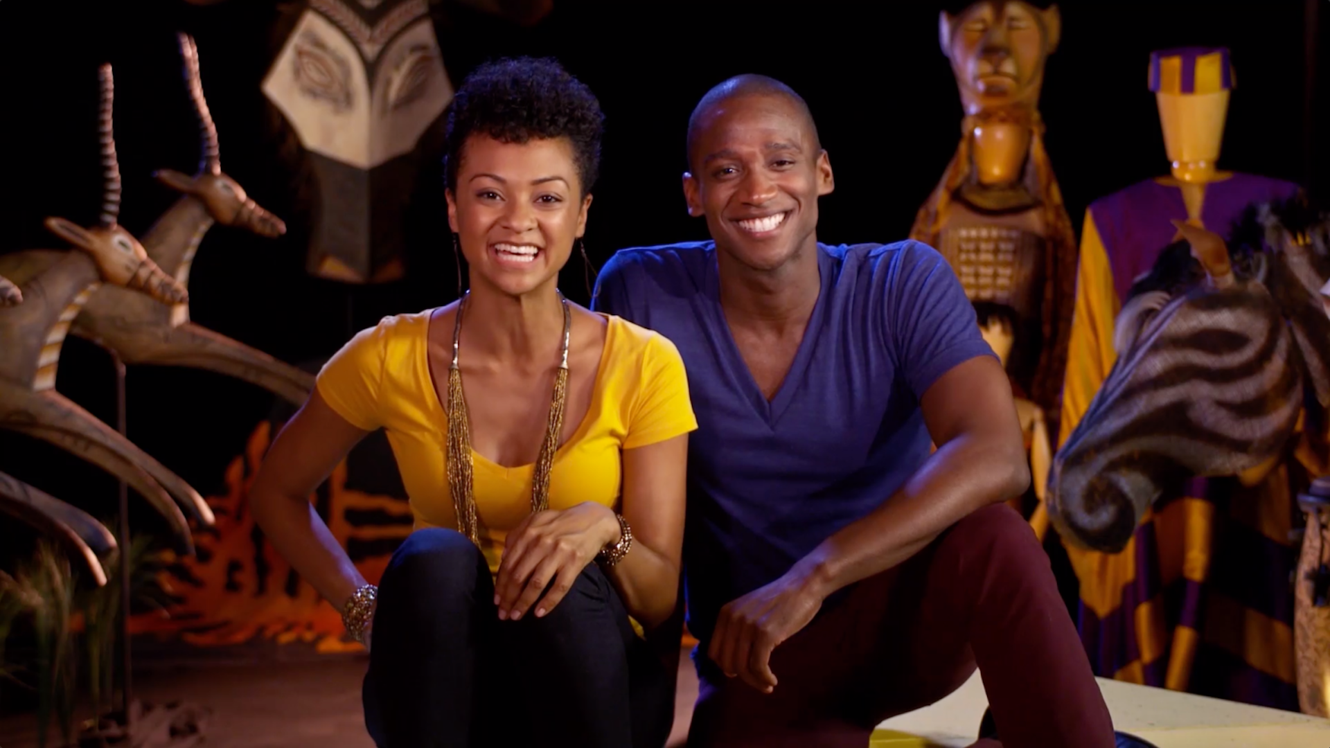 Male and female actors from the Lion King Experience