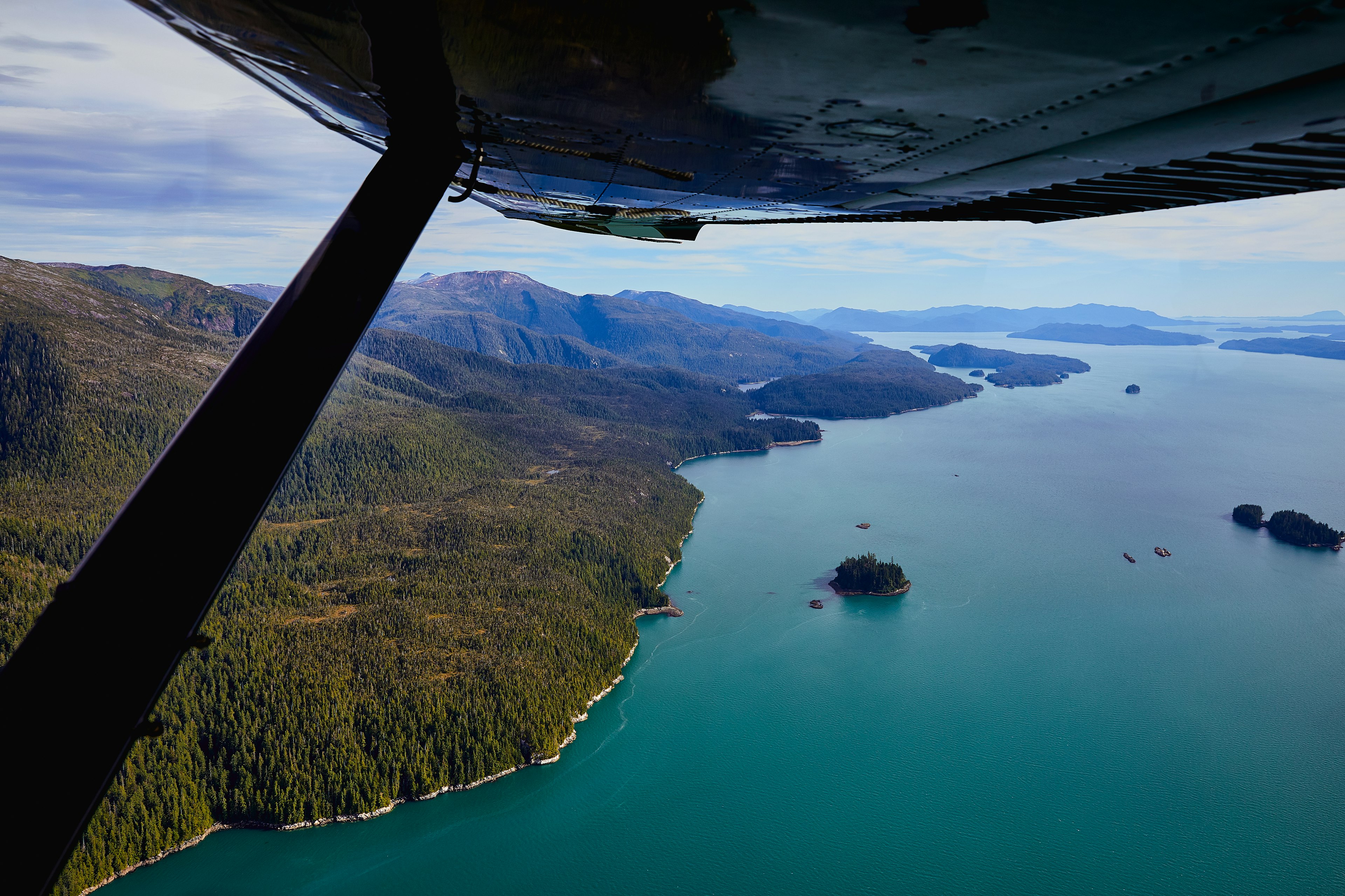 Flying over the Behm Canal in Misty Fjords National Monument