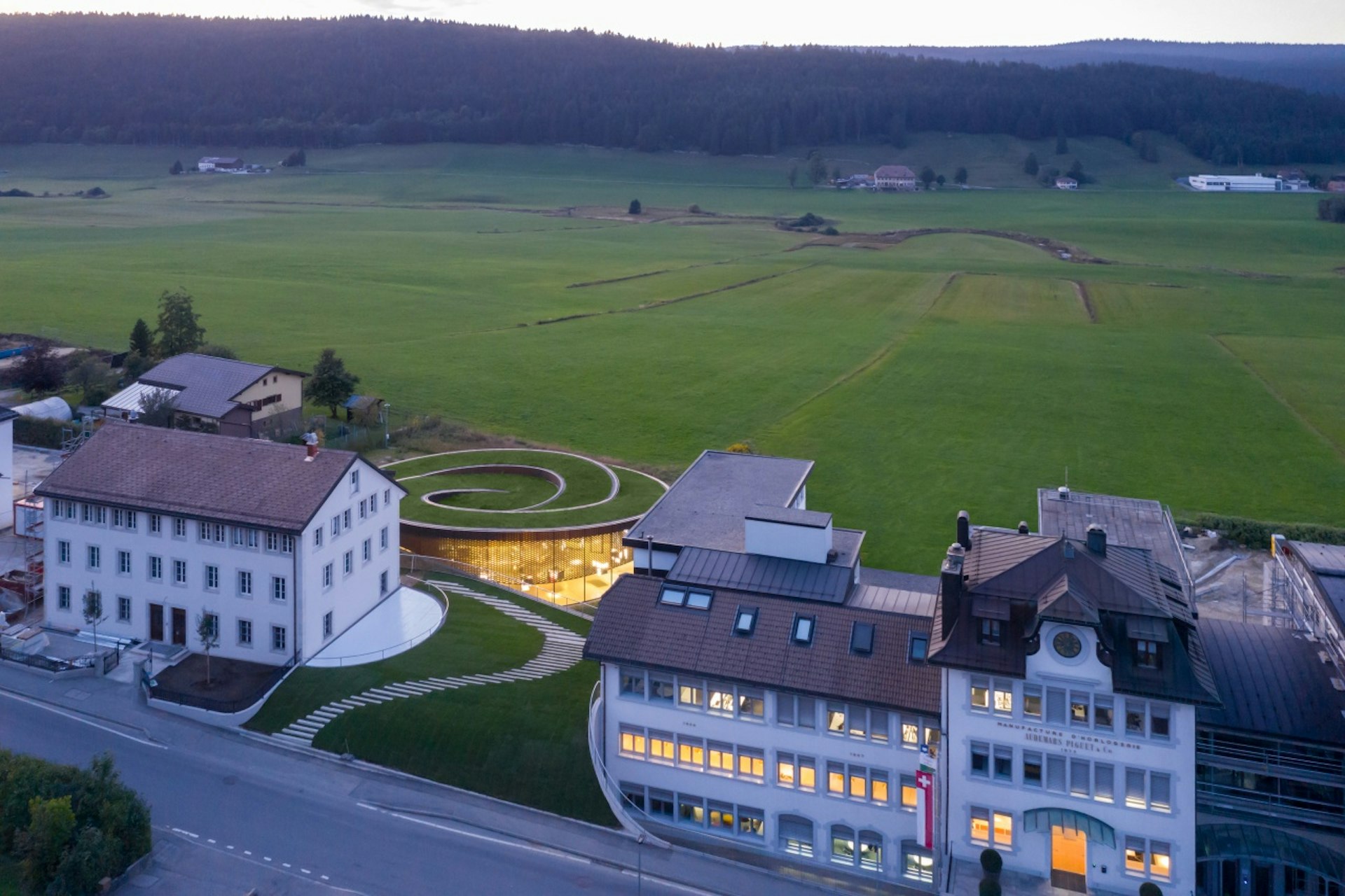An werial view if the An aerial view of the Musée Atelier Audemars Piguet in Switzerland
