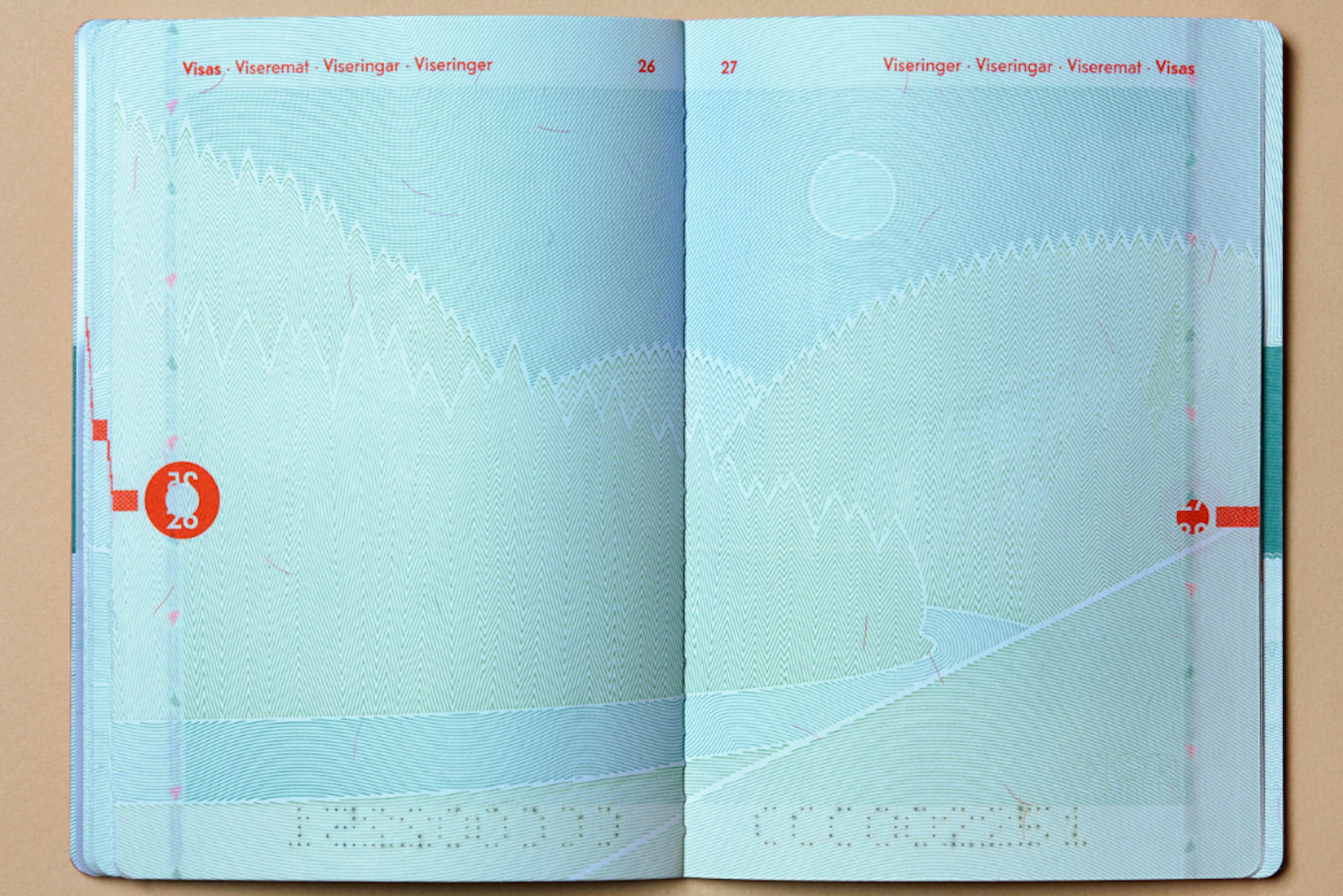 The design of a page of the new Norwegian Passport