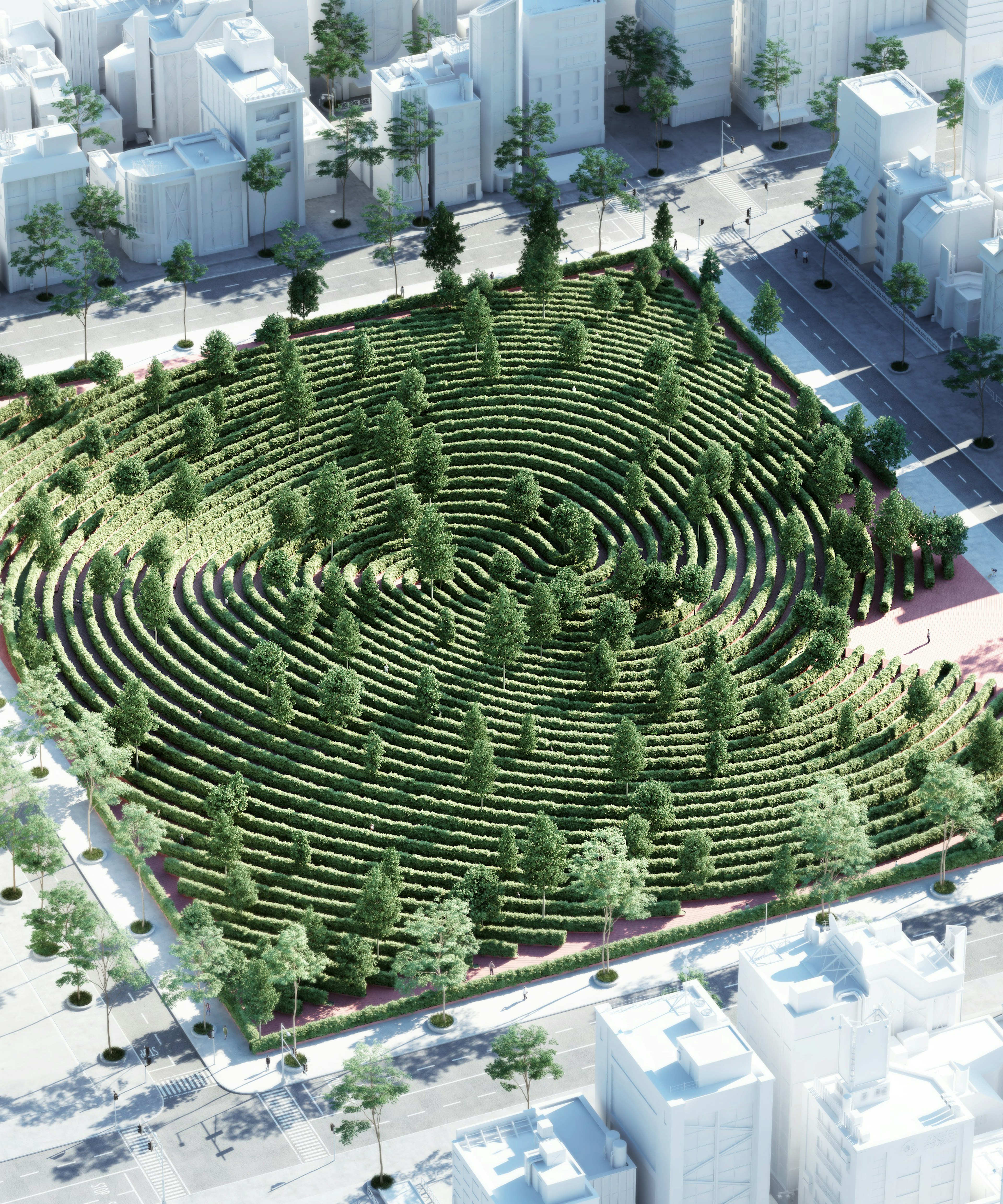 Rendering of an urban park