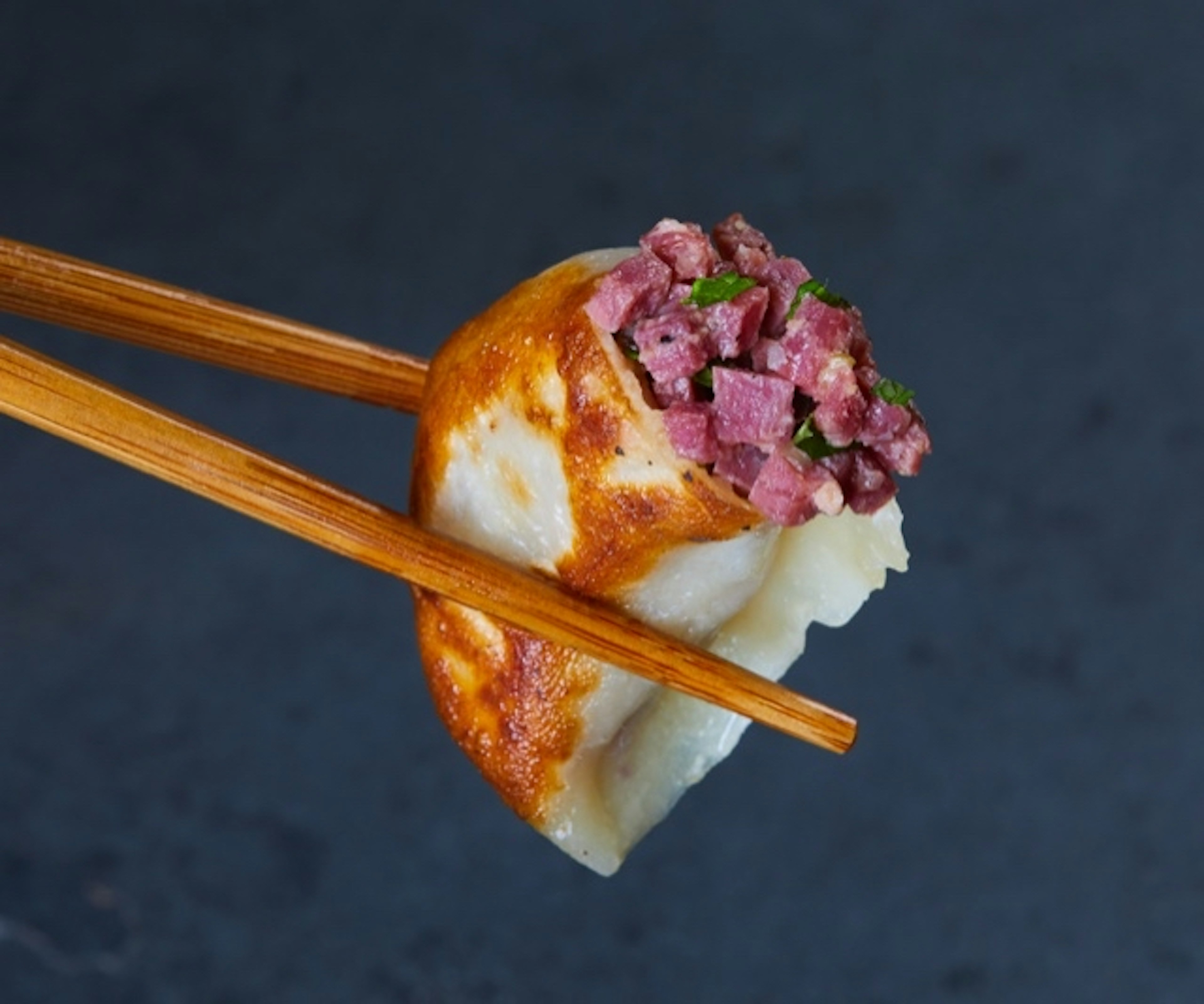 Pastrami dumpling at the Brooklyn Dumpling Shop