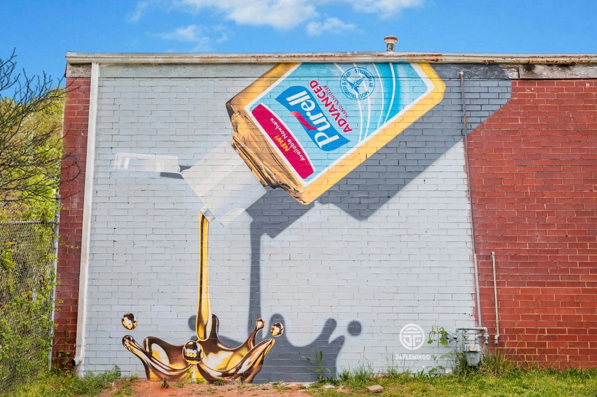 Pure’ll Gold mural by Darion Fleming, in Charlotte NC