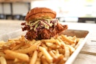 Fried chicken sandwich at Rations