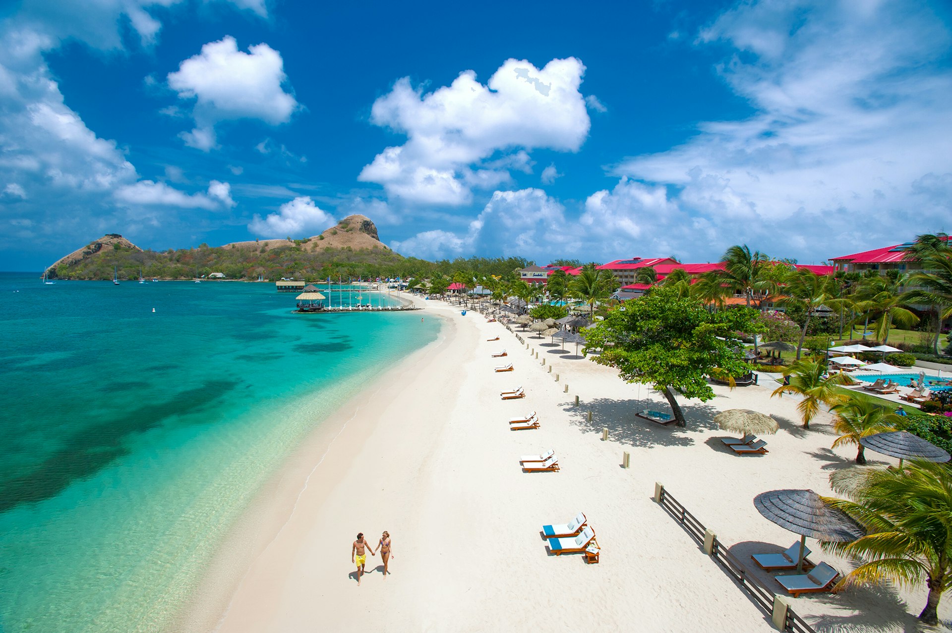 The beach  at Sandals Grande St. Lucia