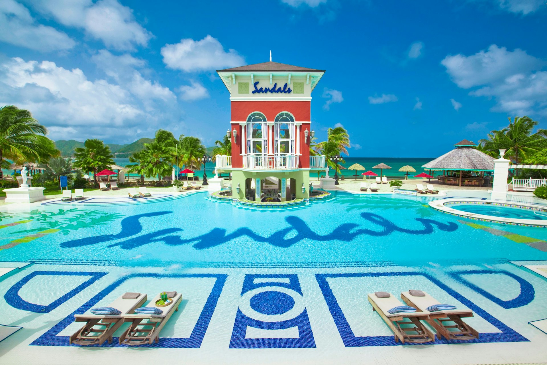 The pool at Sandals Grande St. Lucian