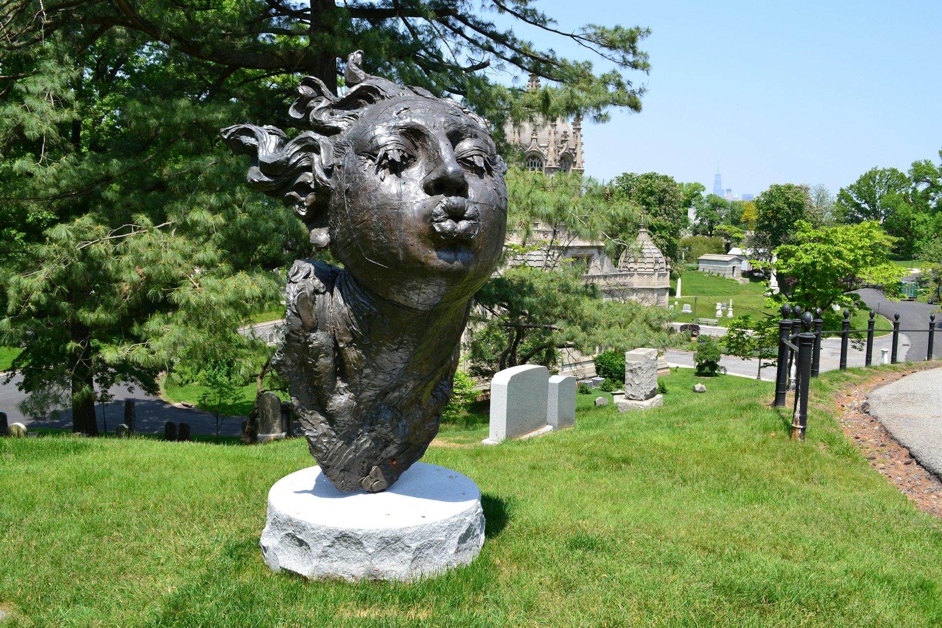 Sopladora, by Mexican artist Javier Marin, was a gift from Michel Langlais, President of the National Sculpture Society.