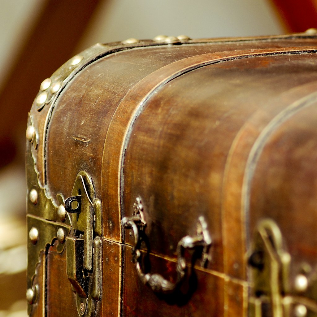 Wooden treasure chest.