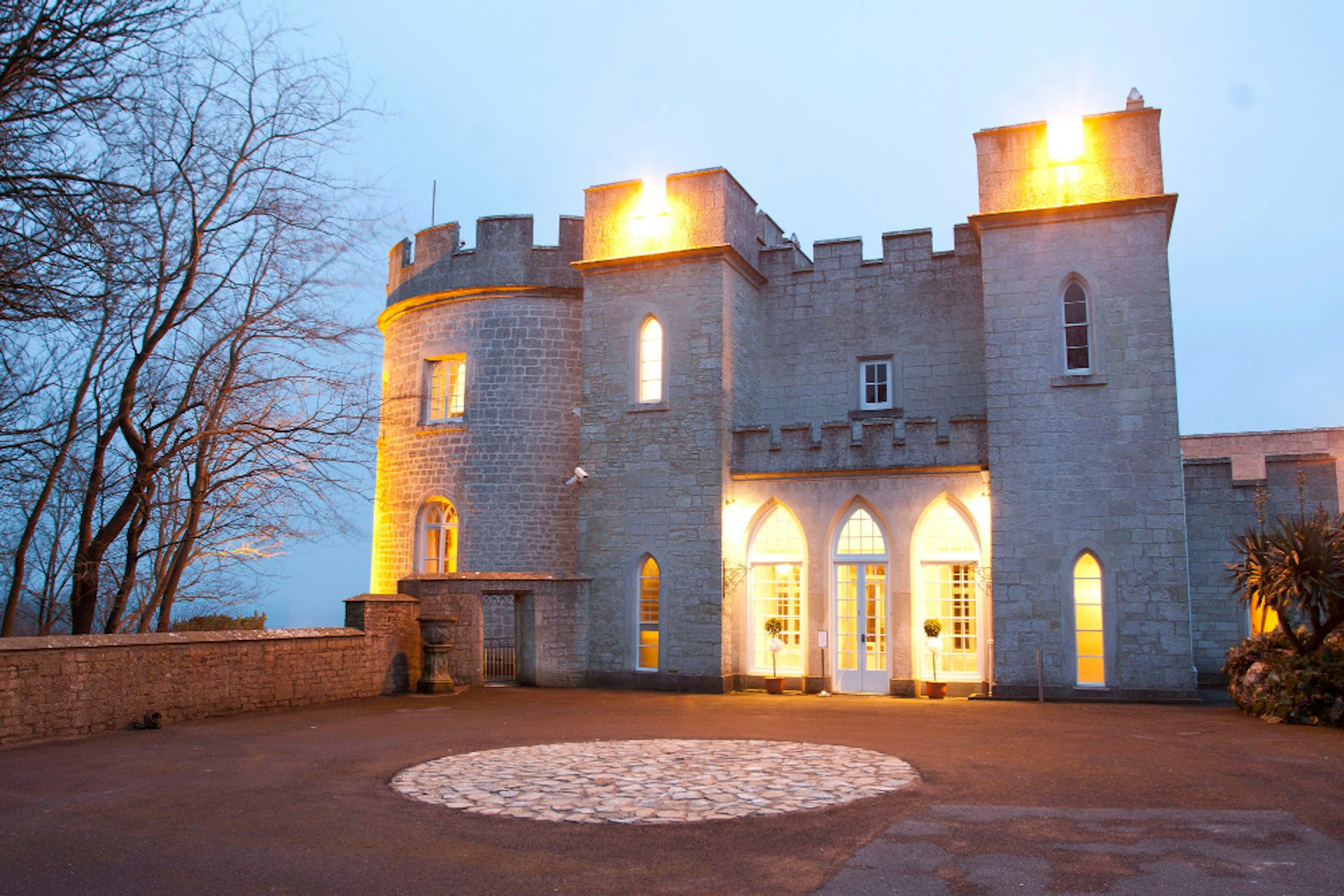 An illuminated Wyatt Castle in Dorset