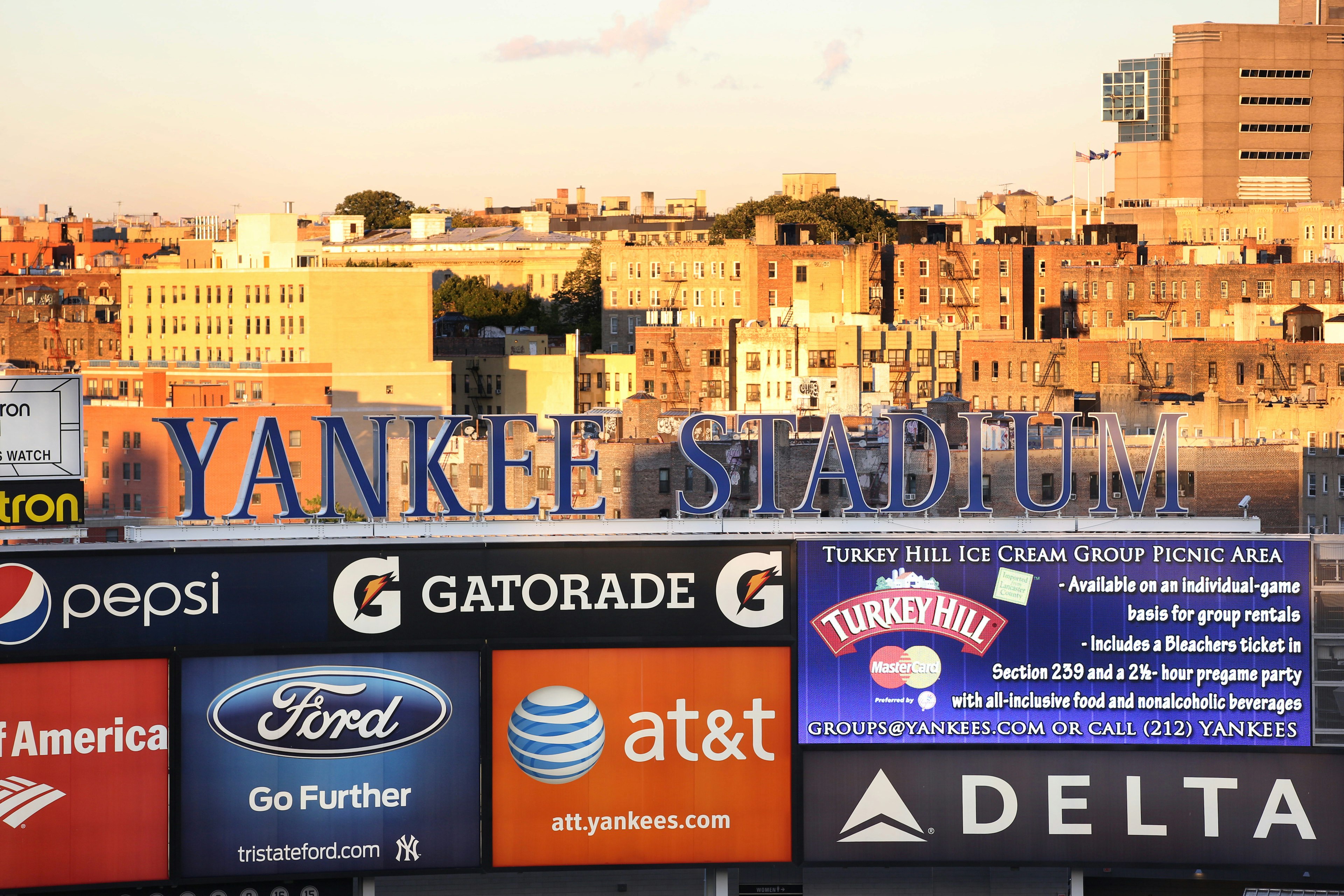 Advertising banners at Yankee Stadium