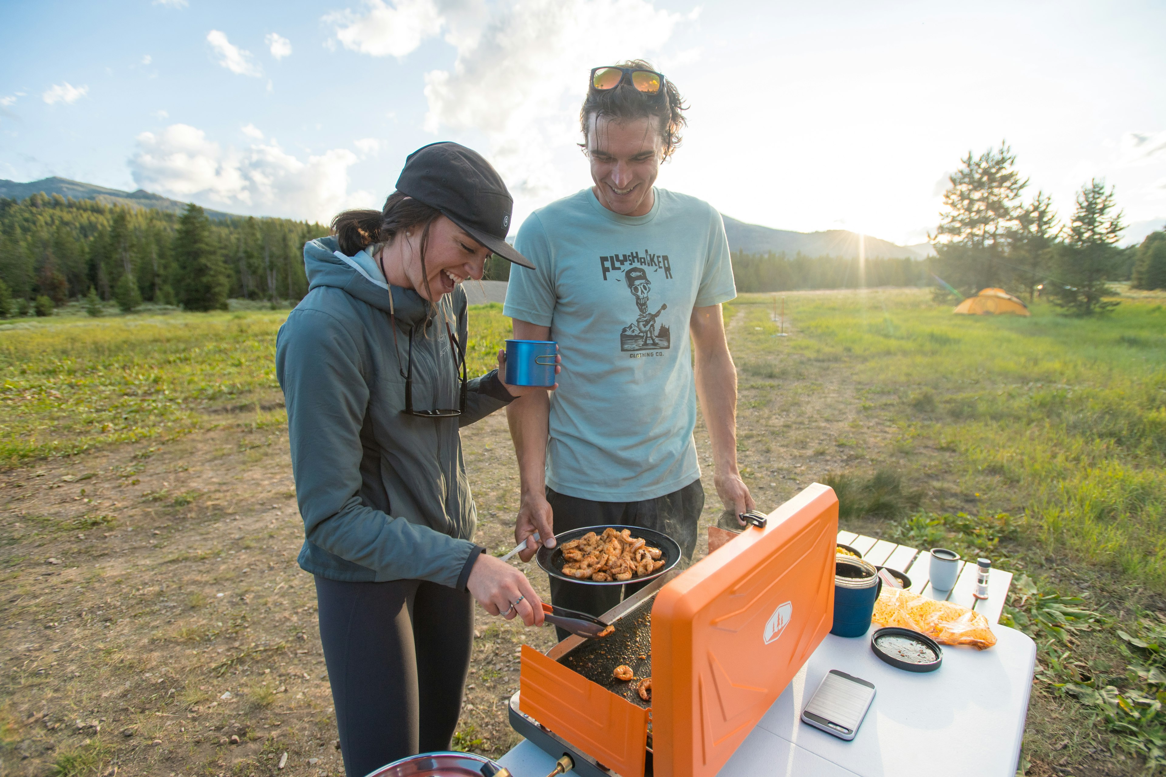 using a camp stove outdoors